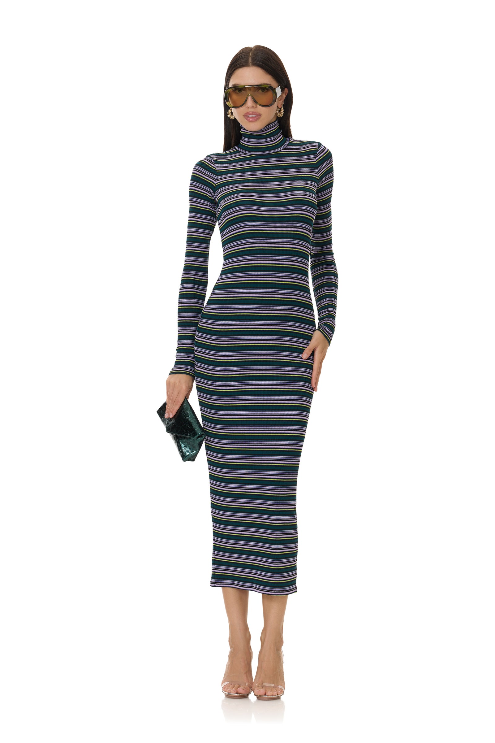 Imogen Dress - Teal Stripe - 54405403509106