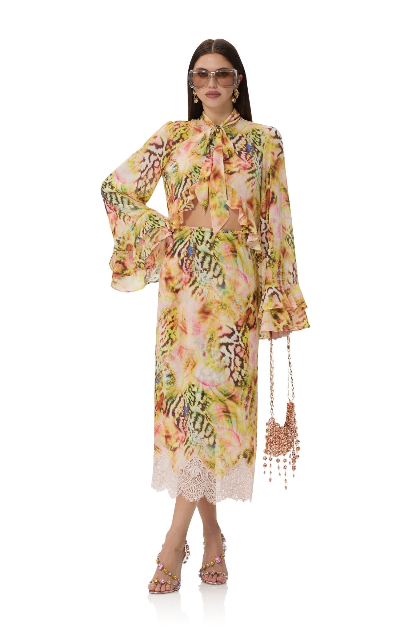 Ackley Skirt - Pink Shell Swirl - AFRM