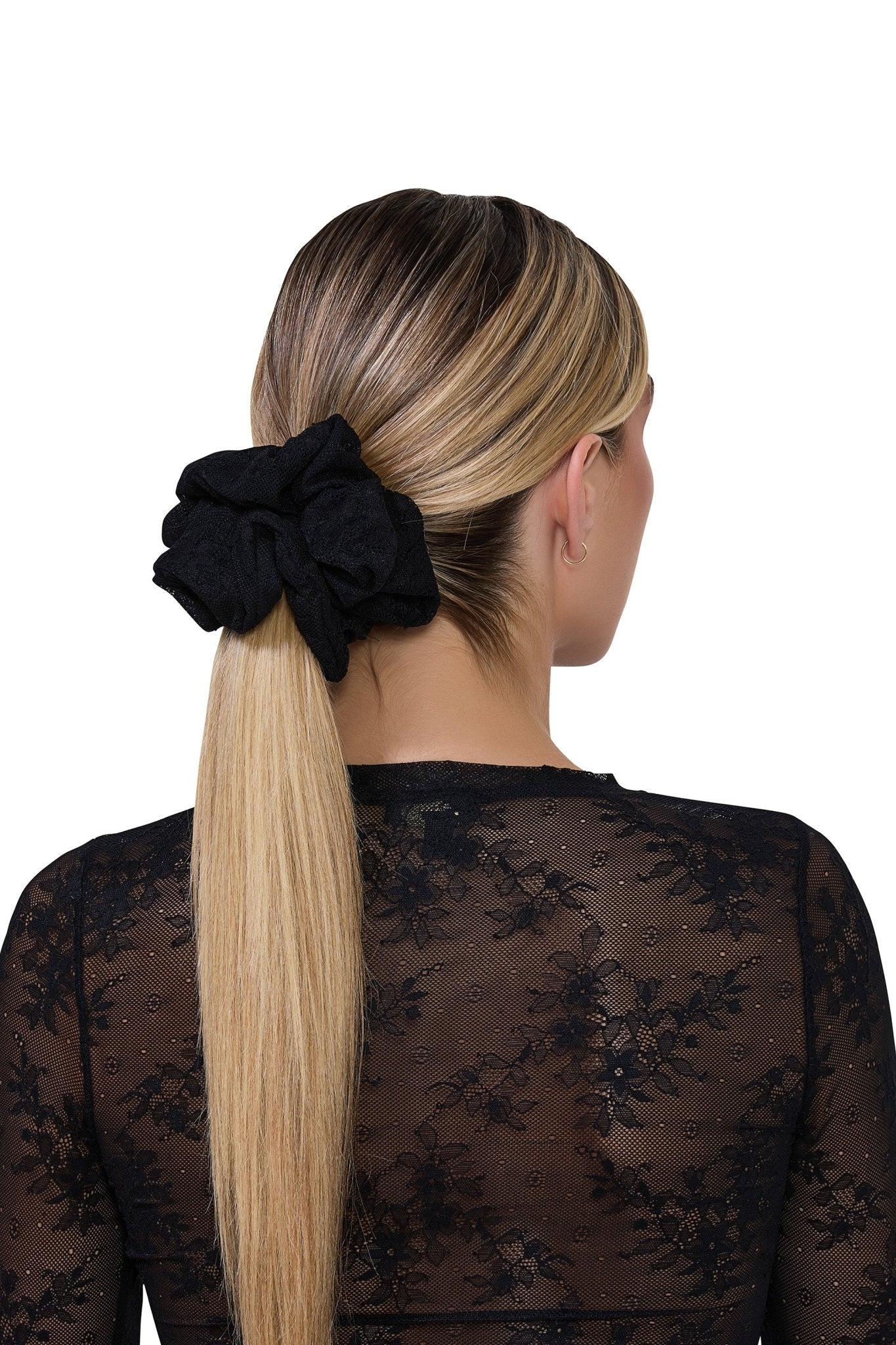 AFRM Lace Scrunchie - Noir - AFRM