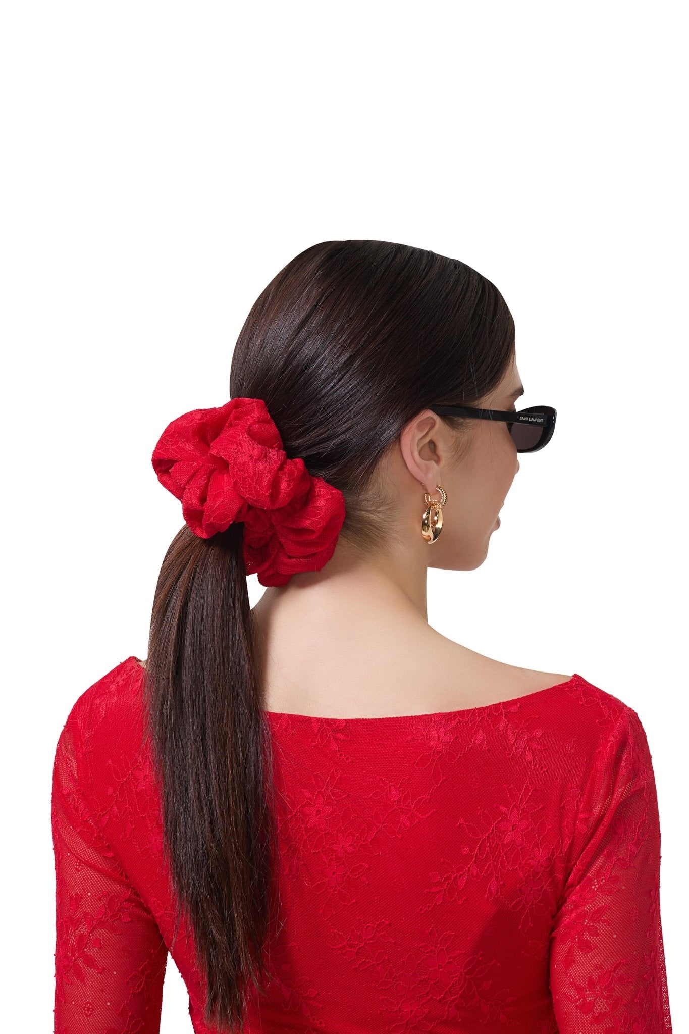 AFRM Oversized Lace Scrunchie - Risky Red - AFRM