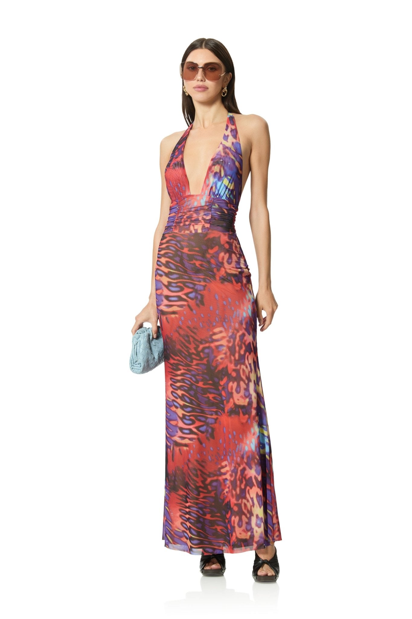 Anja Dress - Cobalt Scale - AFRM