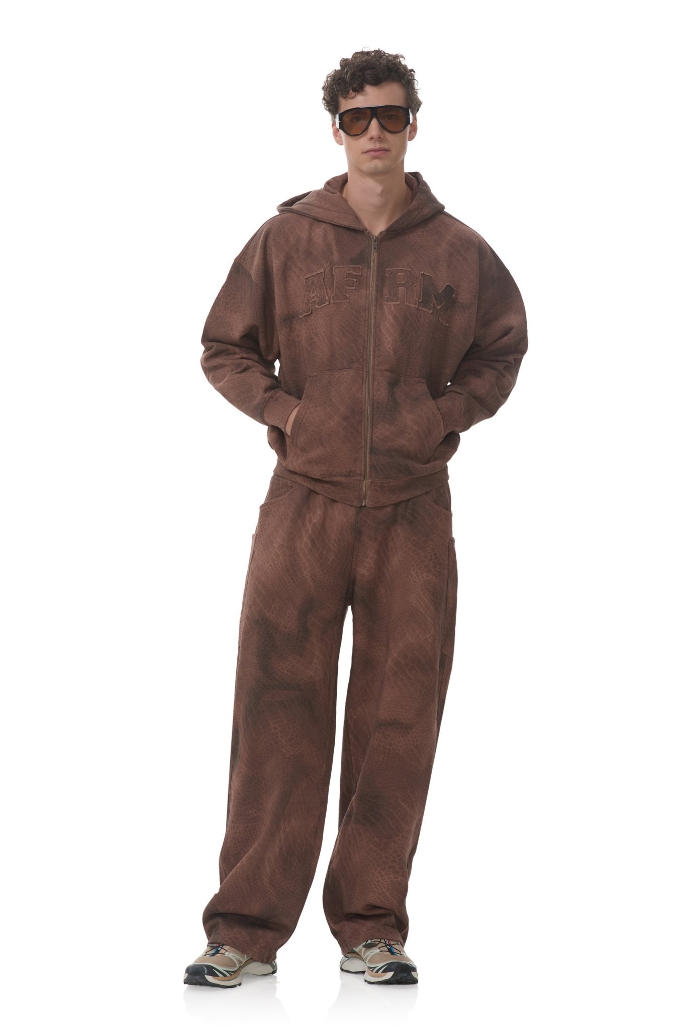 Cameron Zip Up Hoodie - Brown Snake - AFRM