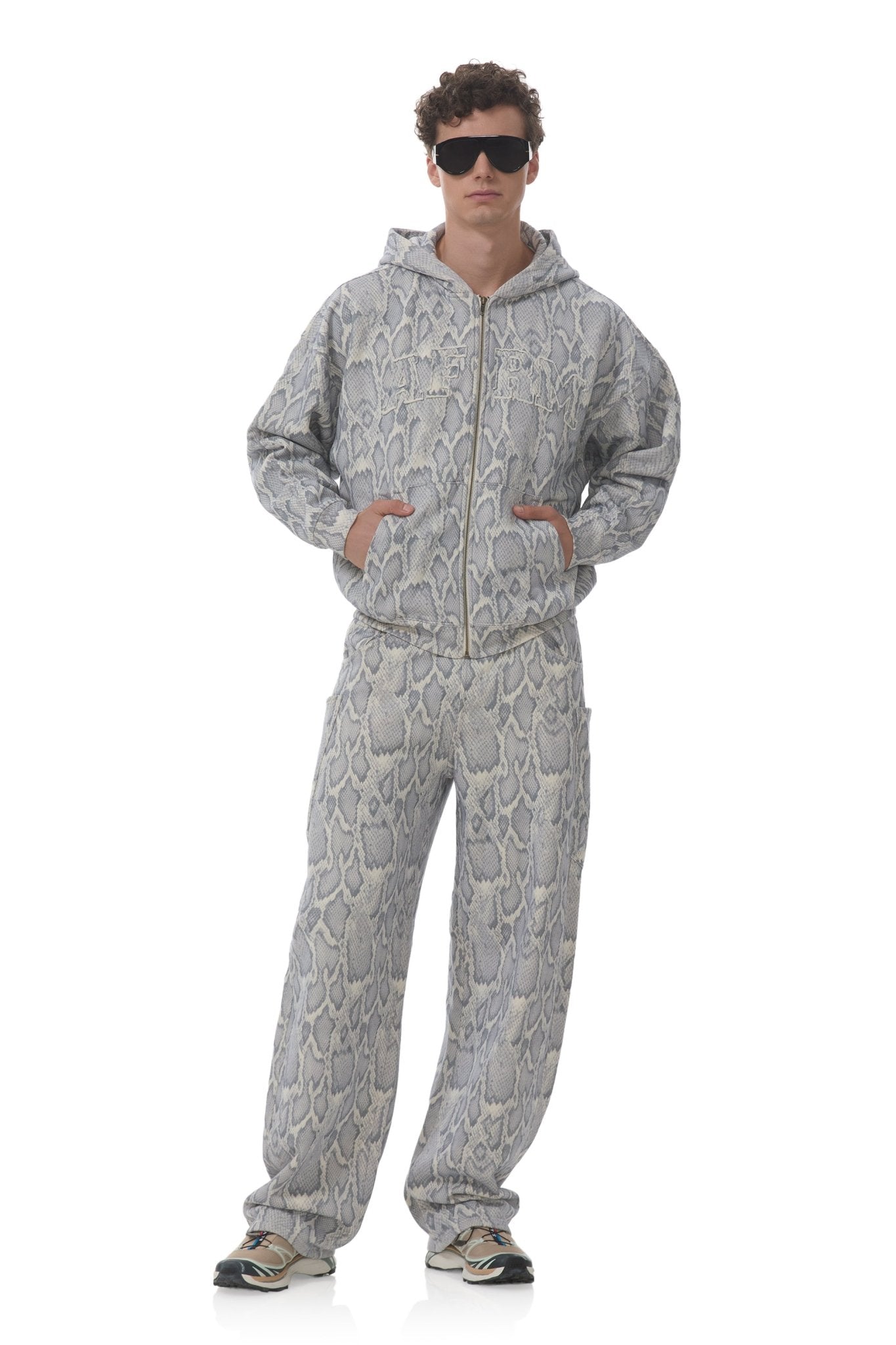 Cameron Zip Up Hoodie - Silver Snake - AFRM