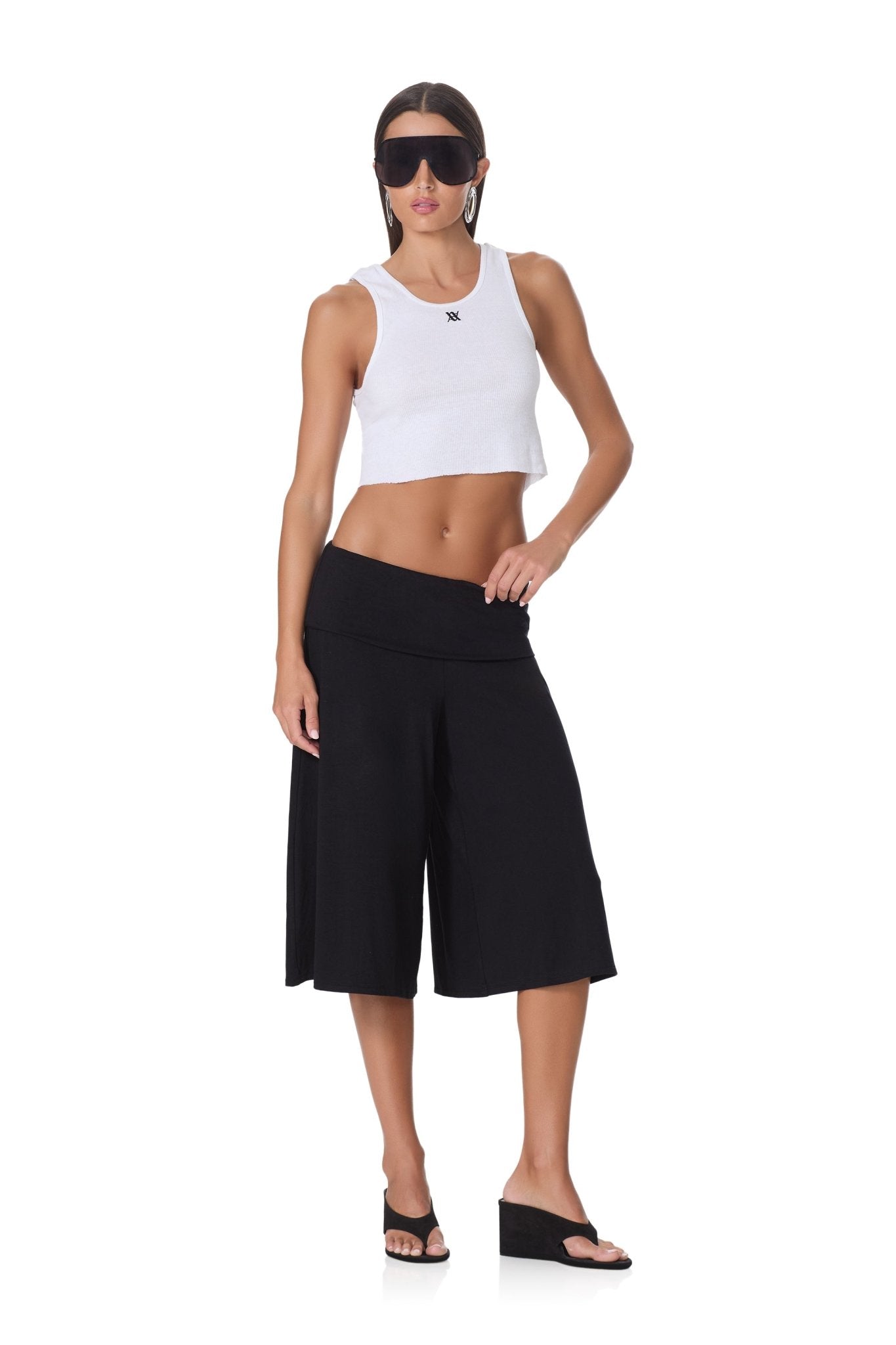Cecil Gaucho Pant - Black - AFRM