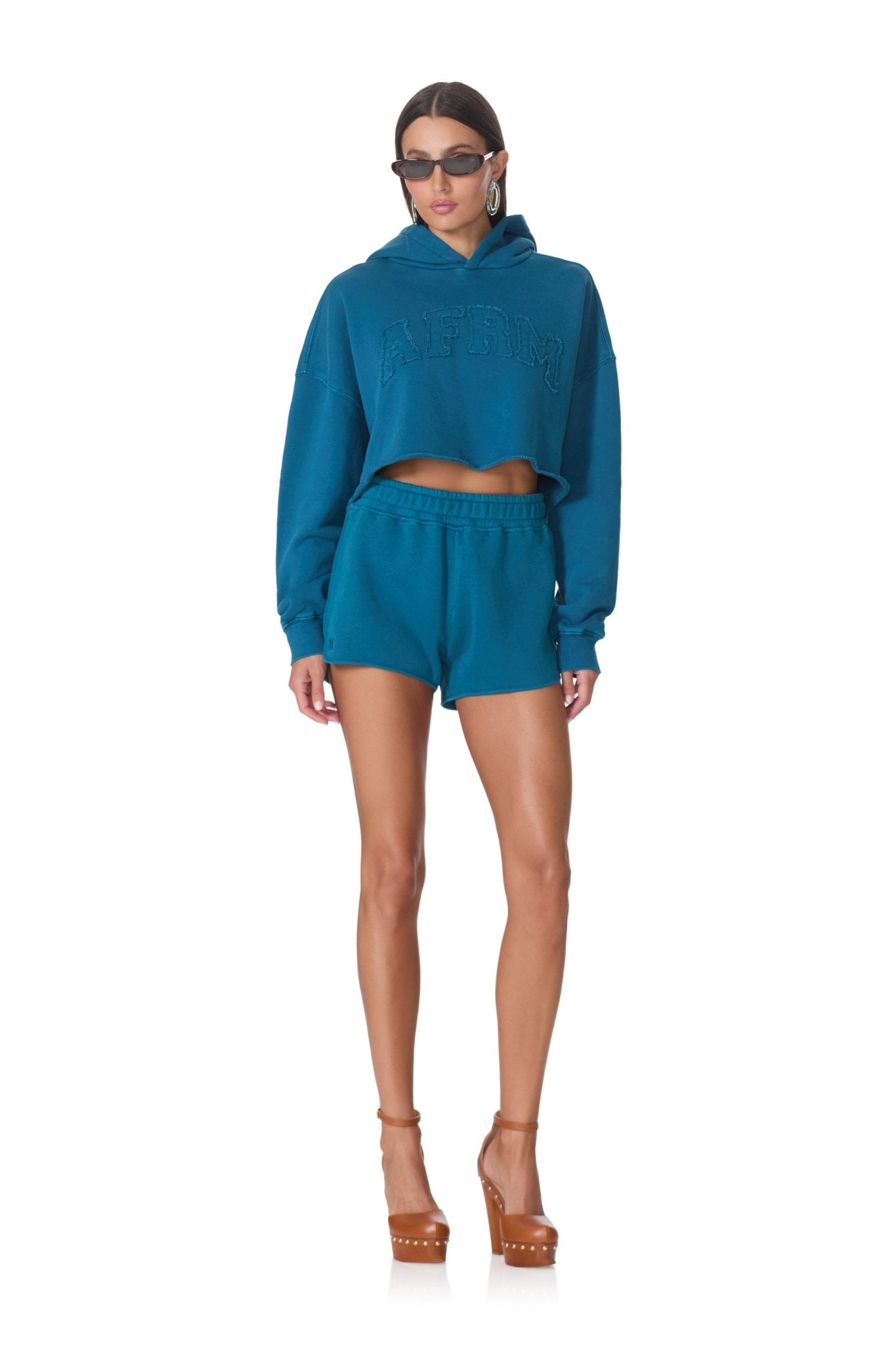 Darius Cropped Hoodie - Ocean Depths - AFRM