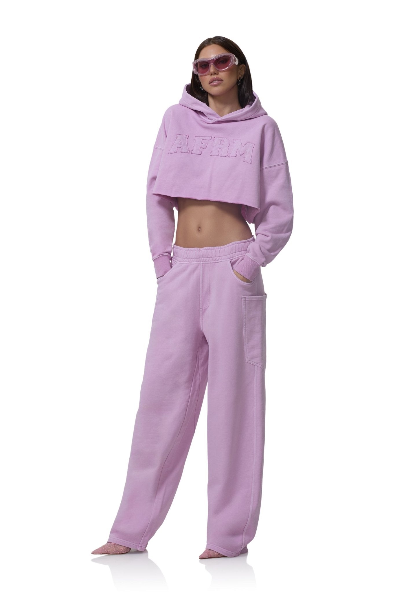 Darius Cropped Hoodie - Orchid Bouquet - AFRM