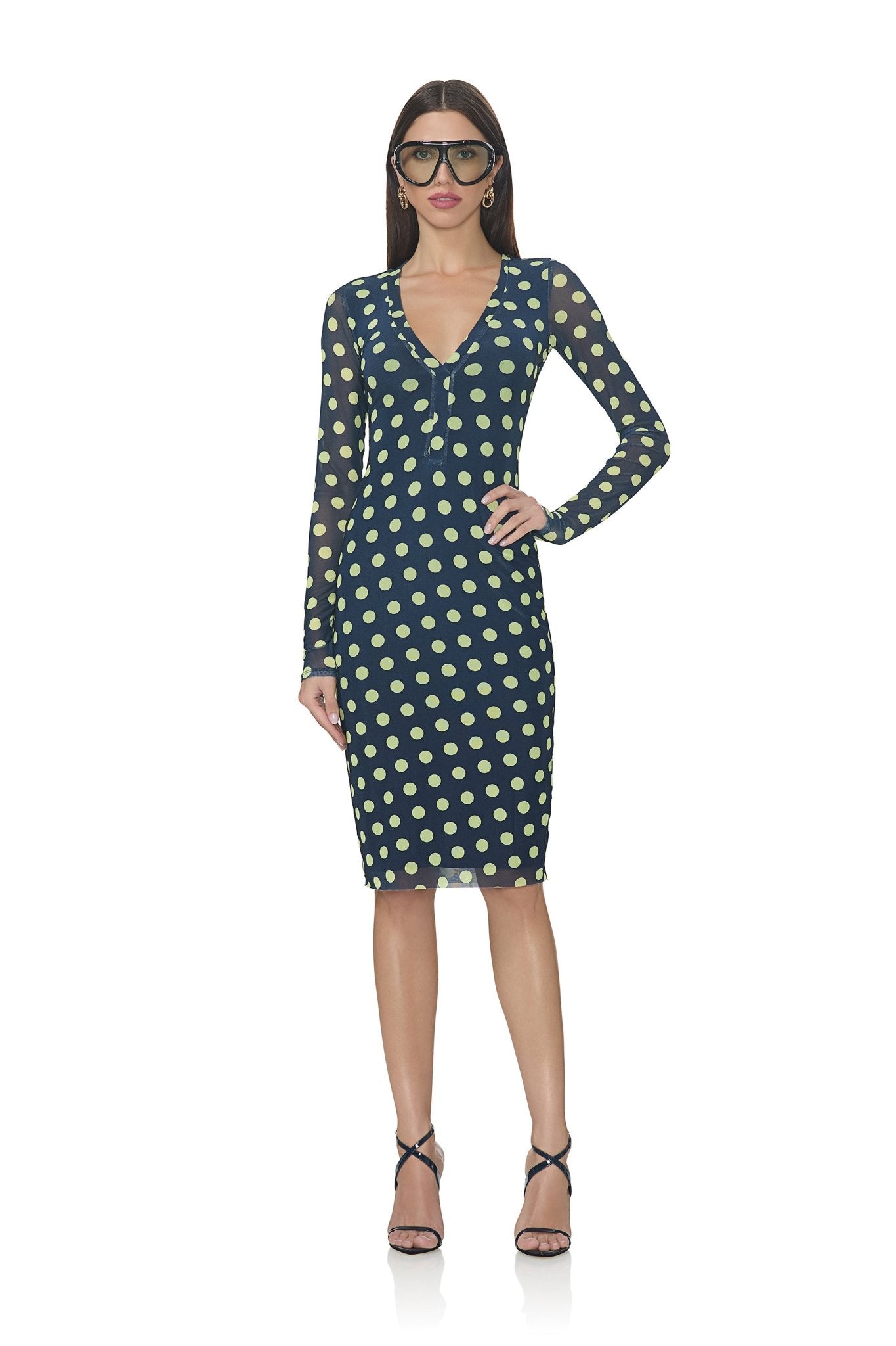 Diane Dress - Navy Dot - AFRM