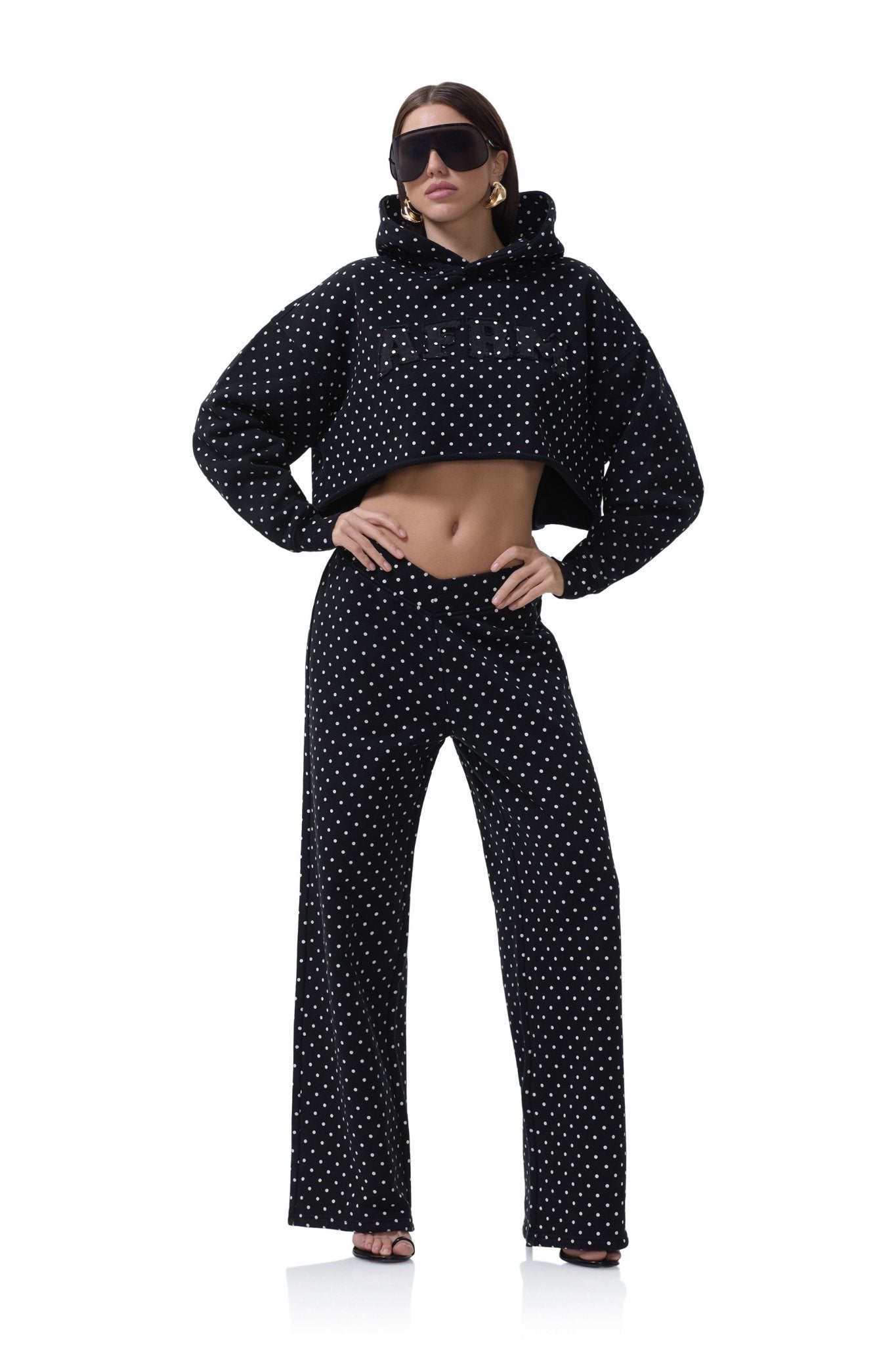 Dustin V Waist Sweatpant - Noir Micro Dot - AFRM