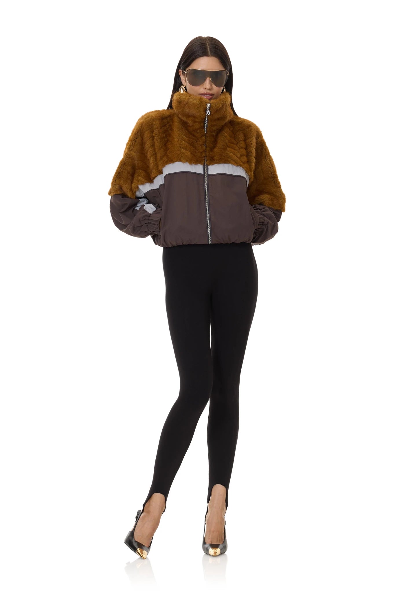 Easter Fur Windbreaker Jacket - Gold Chevron - AFRM