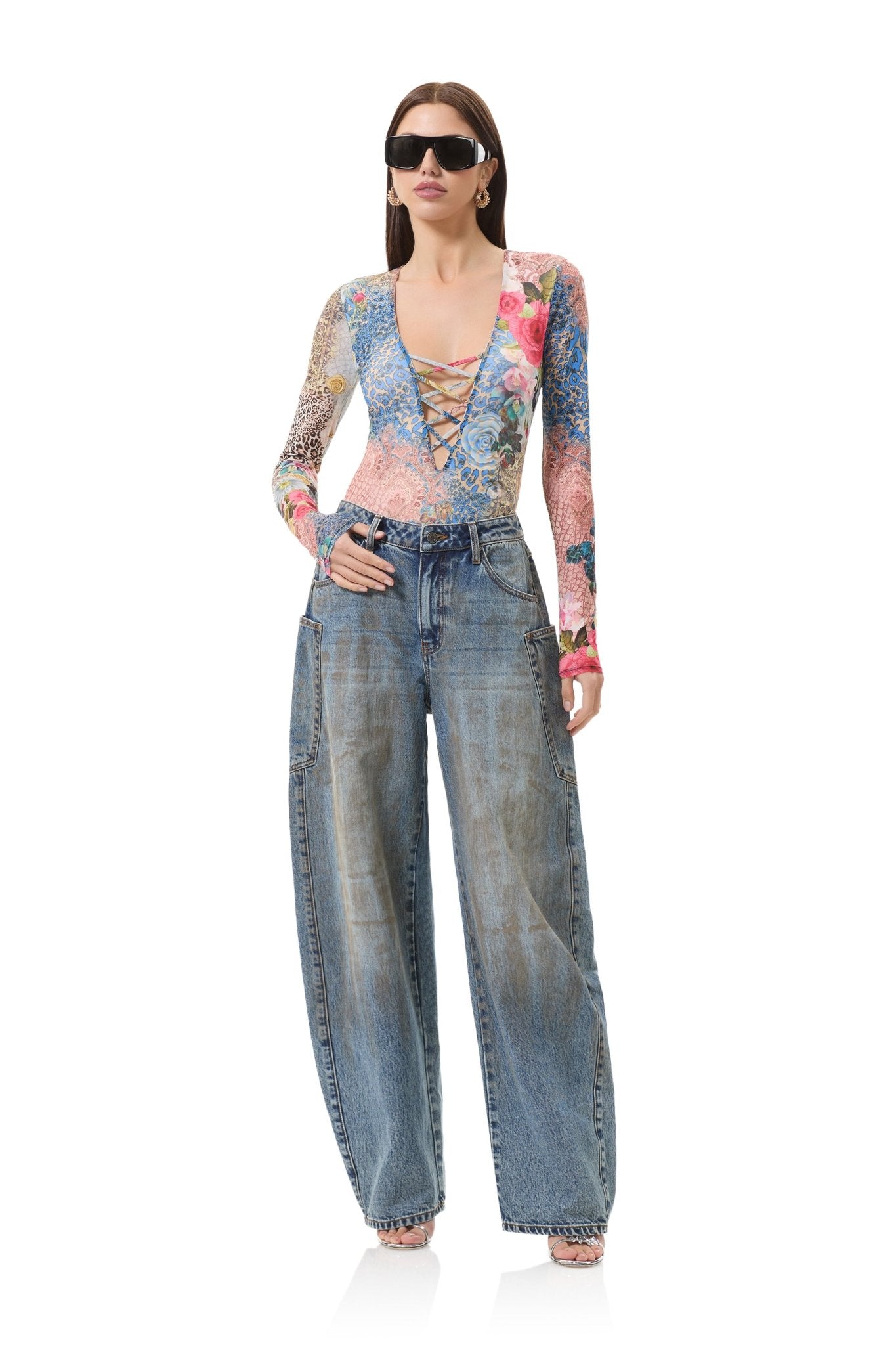 Eaton Bodysuit - Iris Patchwork - AFRM
