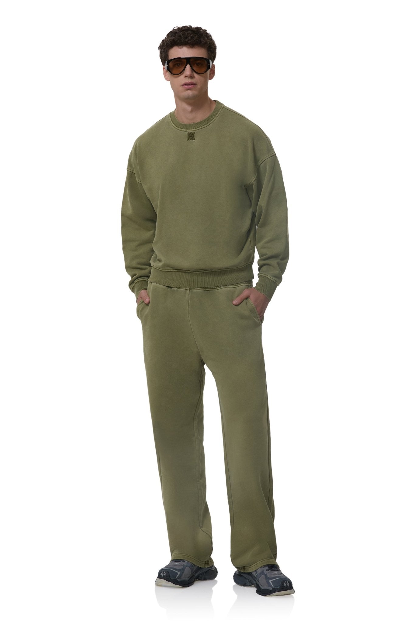 Ezra Crew Neck Sweatshirt - Avocado - AFRM