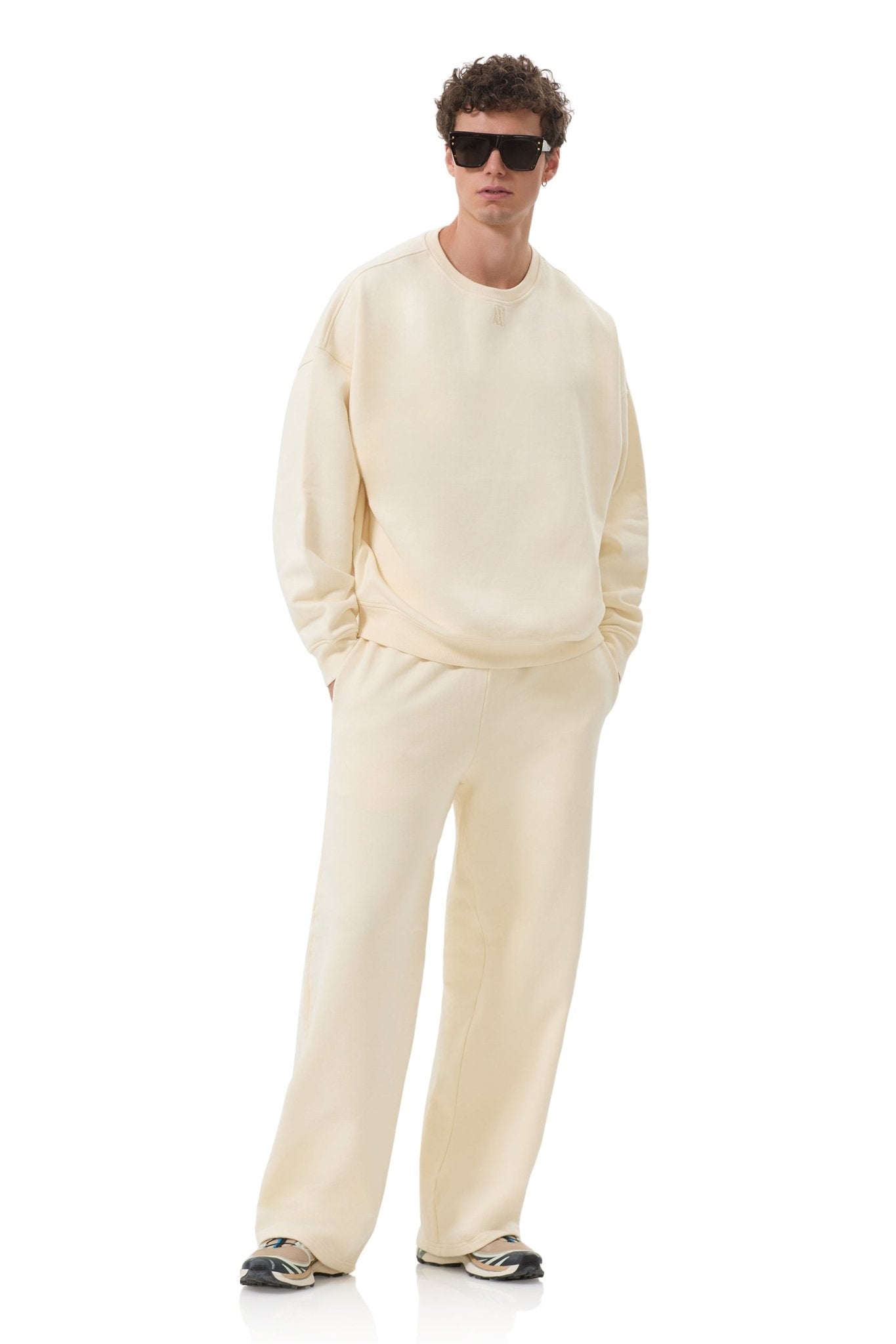 Ezra Crew Neck Sweatshirt - Vintage White - AFRM