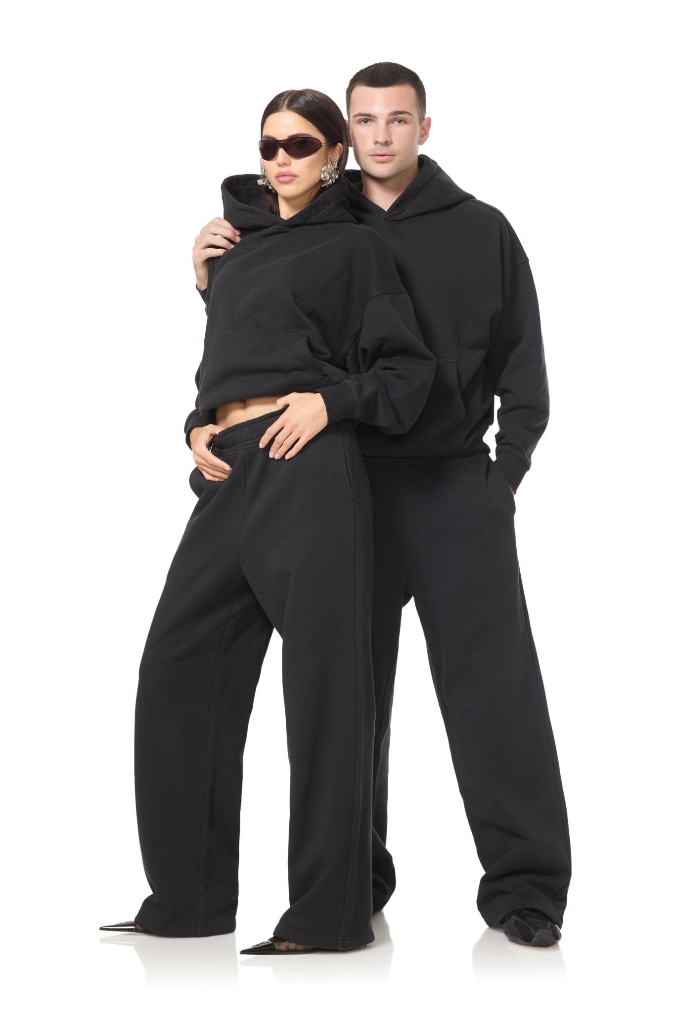 Finely Straight Leg Sweatpant - Washed Noir - AFRM