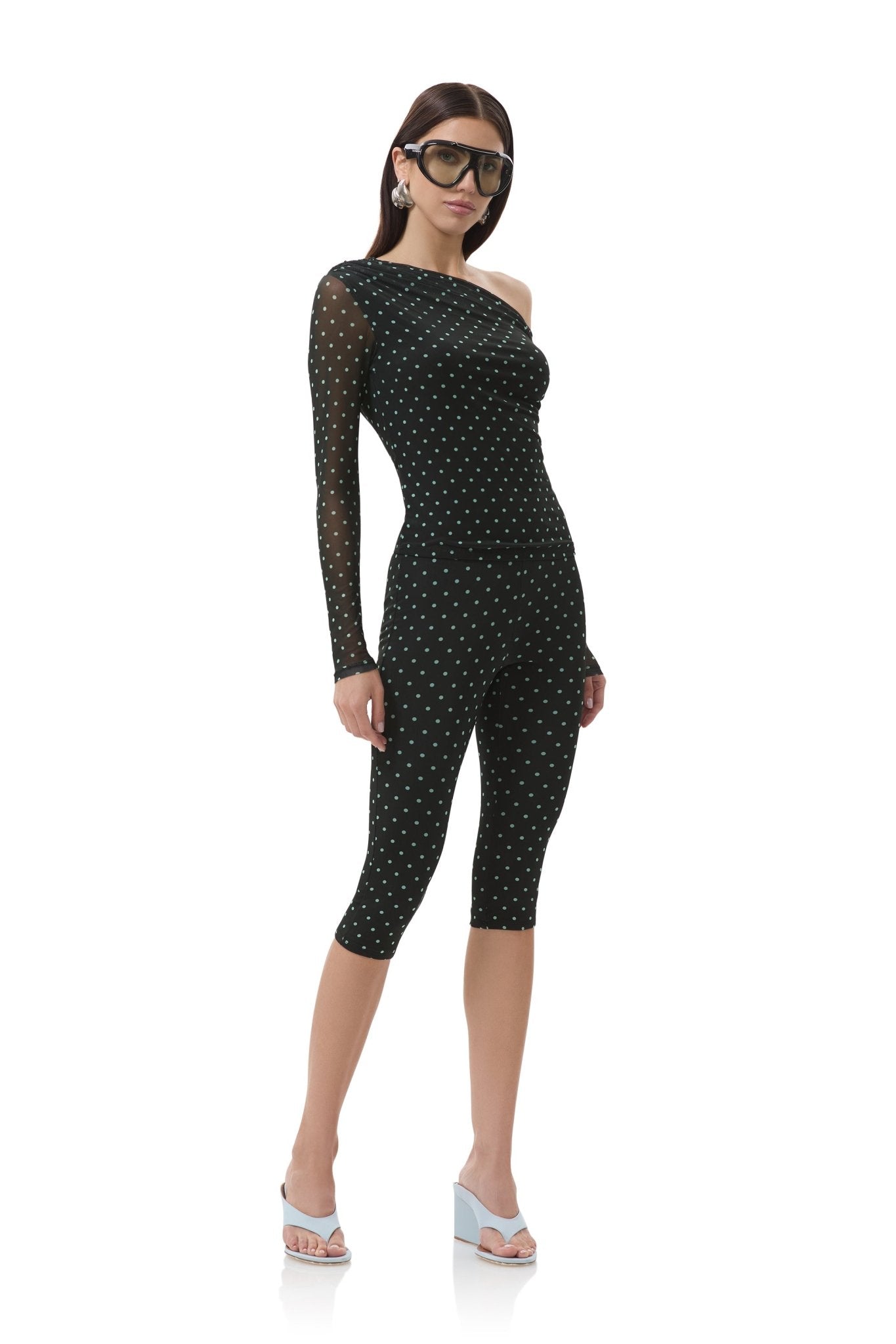 Gianna Capri Pant - Aqua Dot - AFRM