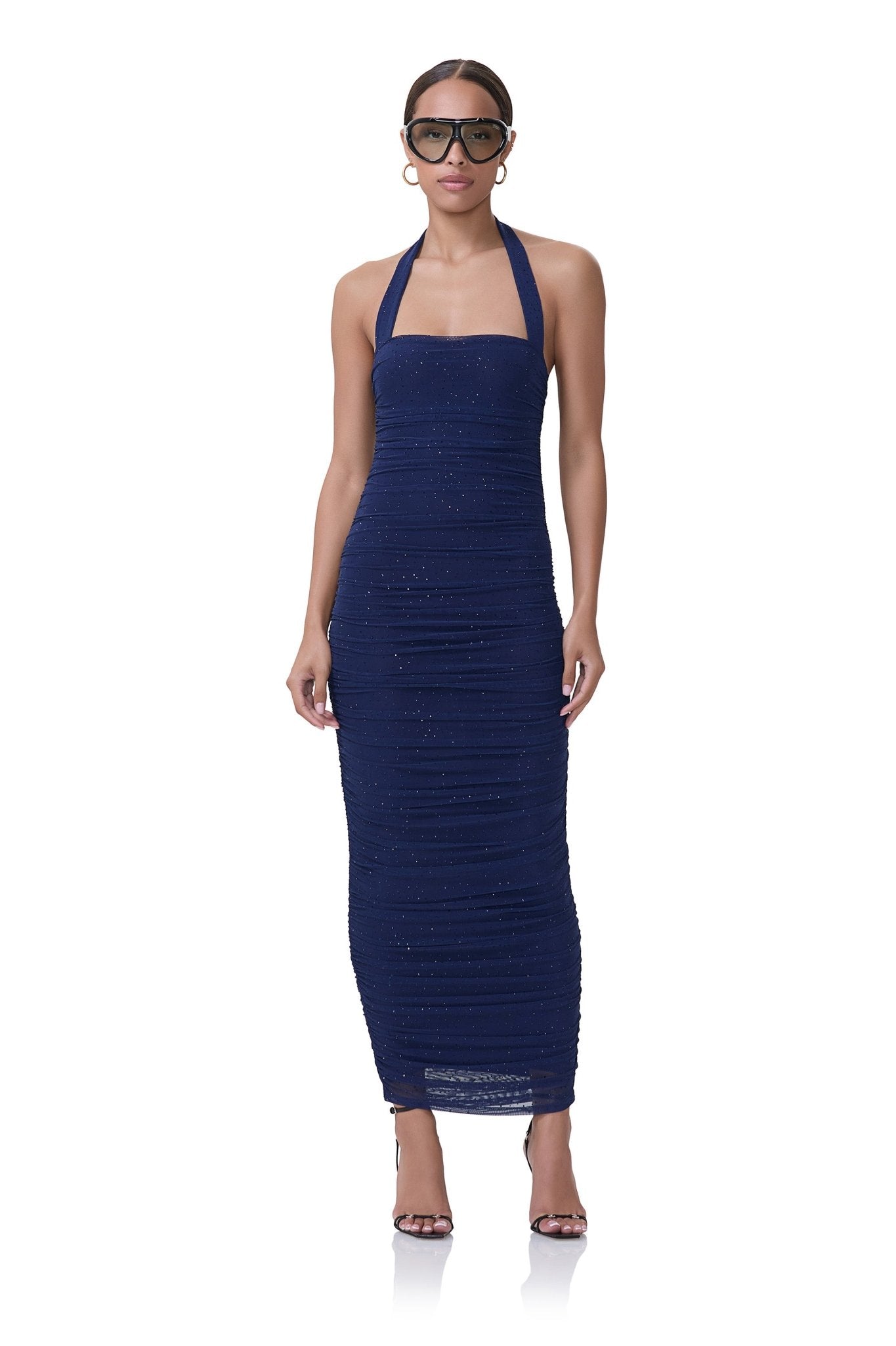 Indina Rhinestone Dress - Bright Navy - AFRM