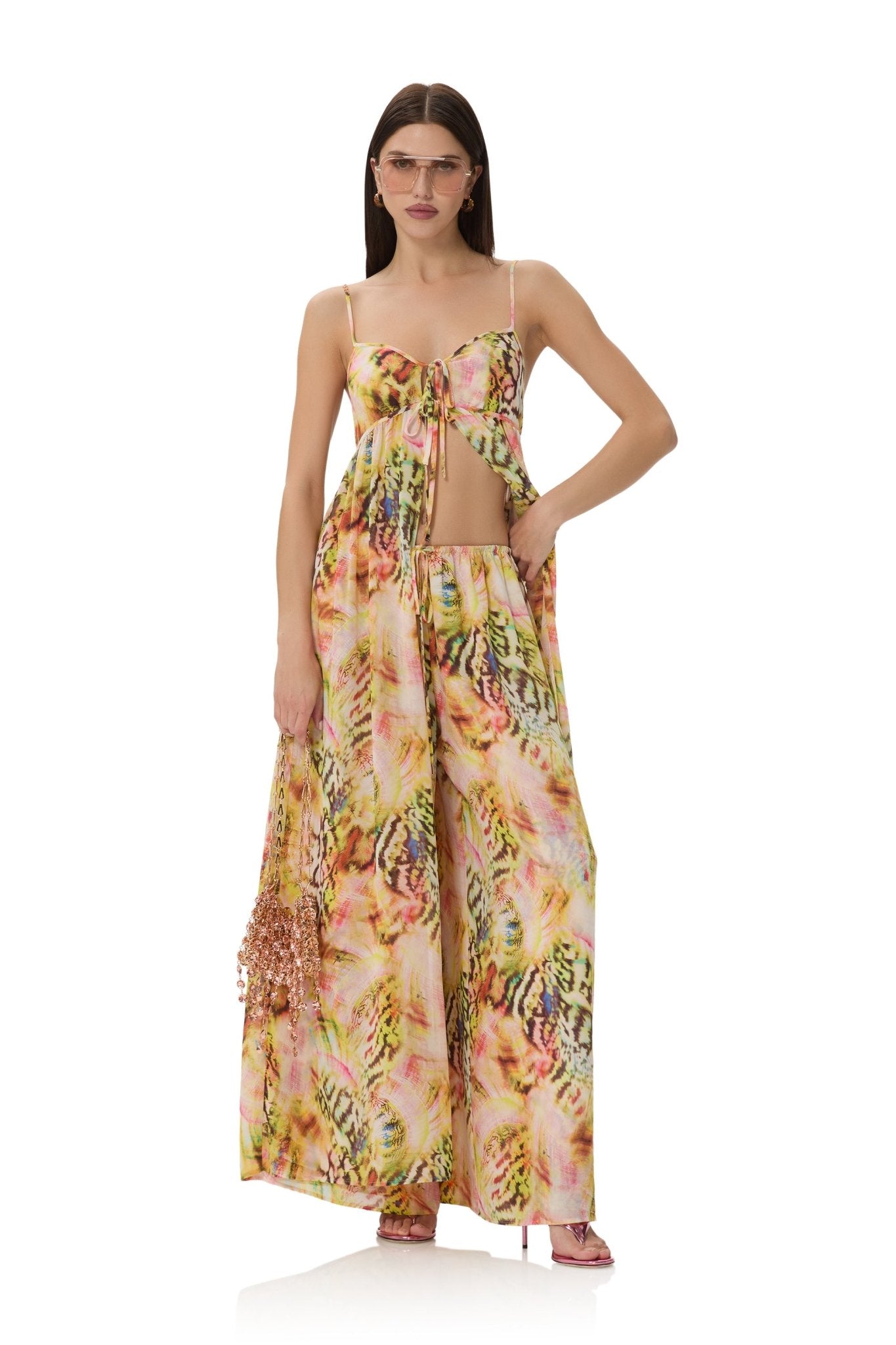 Iwan Pant - Pink Shell Swirl - AFRM