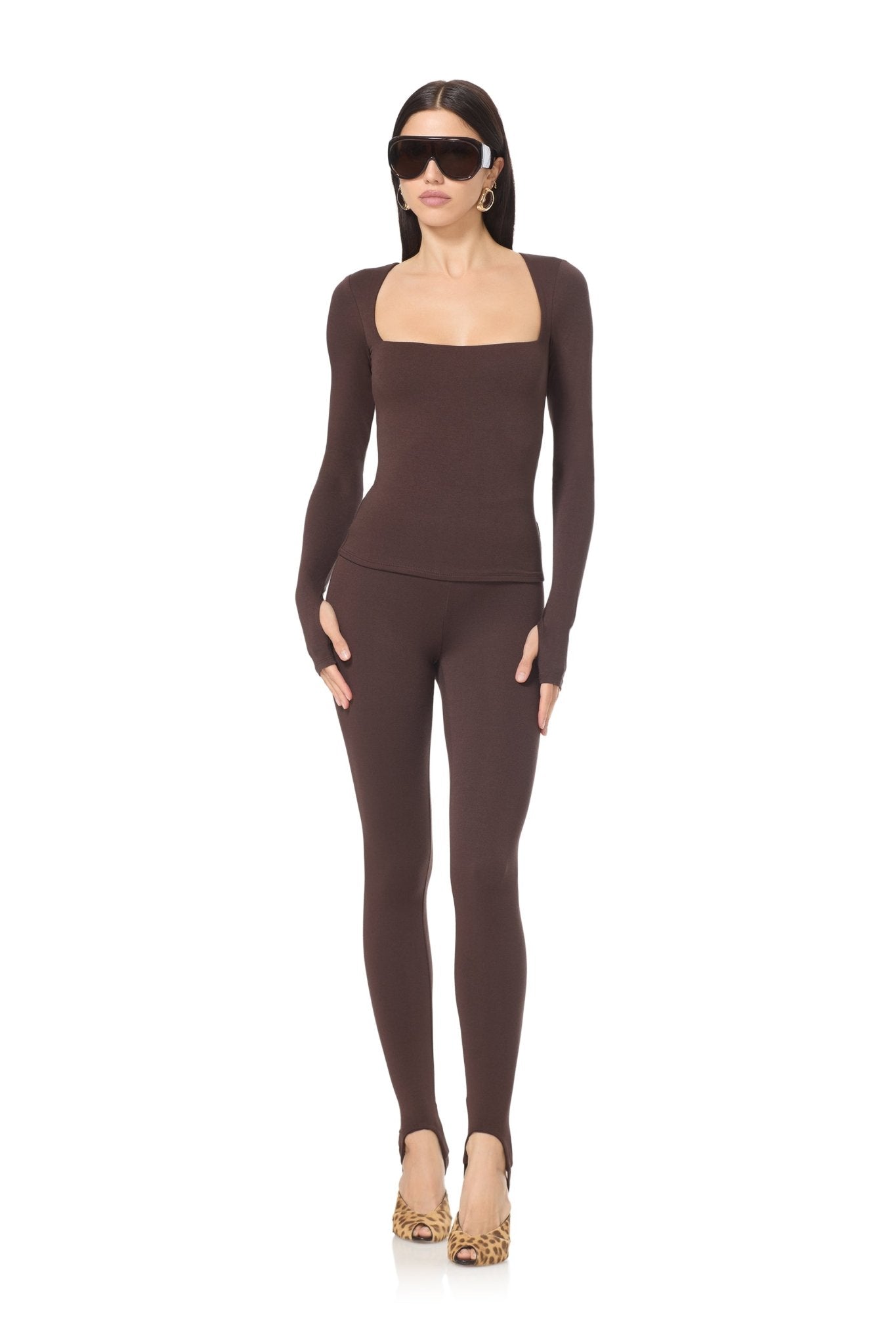 Jasmine Stirrup Legging - Espresso - AFRM