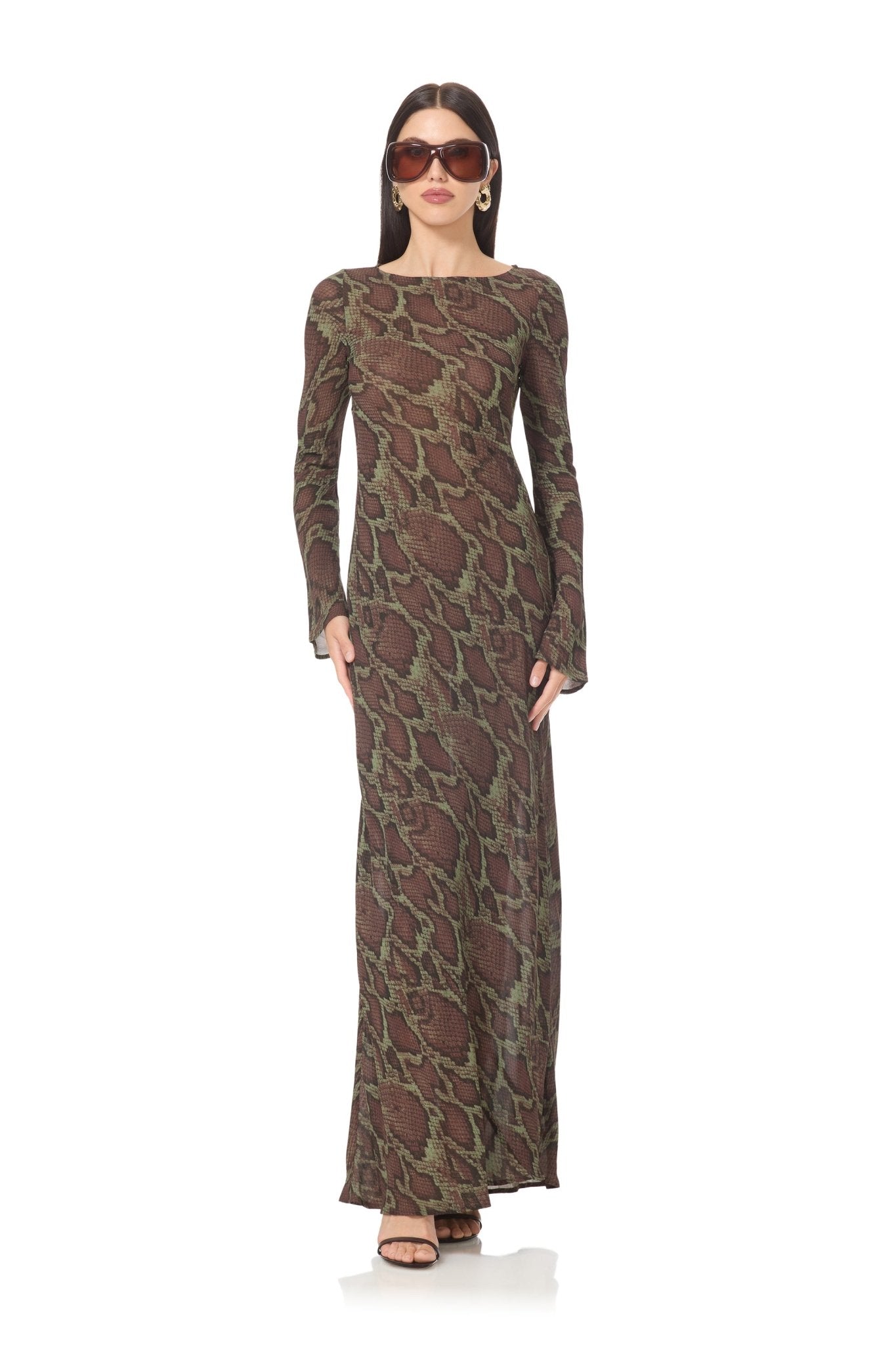 Jetta Dress - Earthen Snake - AFRM