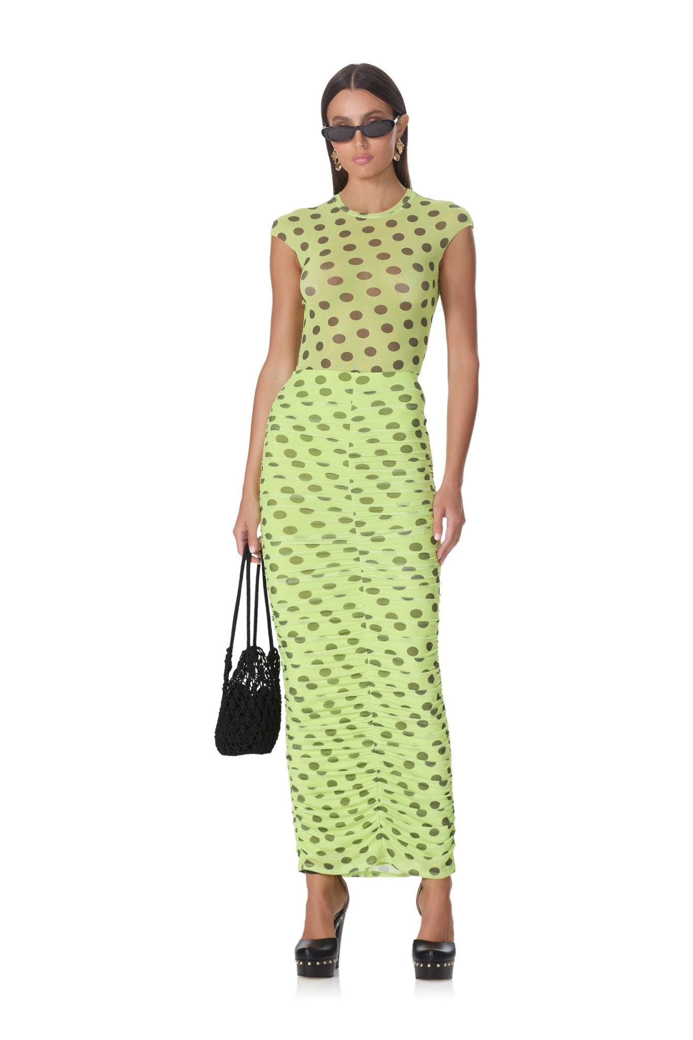 Josie Skirt - Wild Lime Dot - AFRM