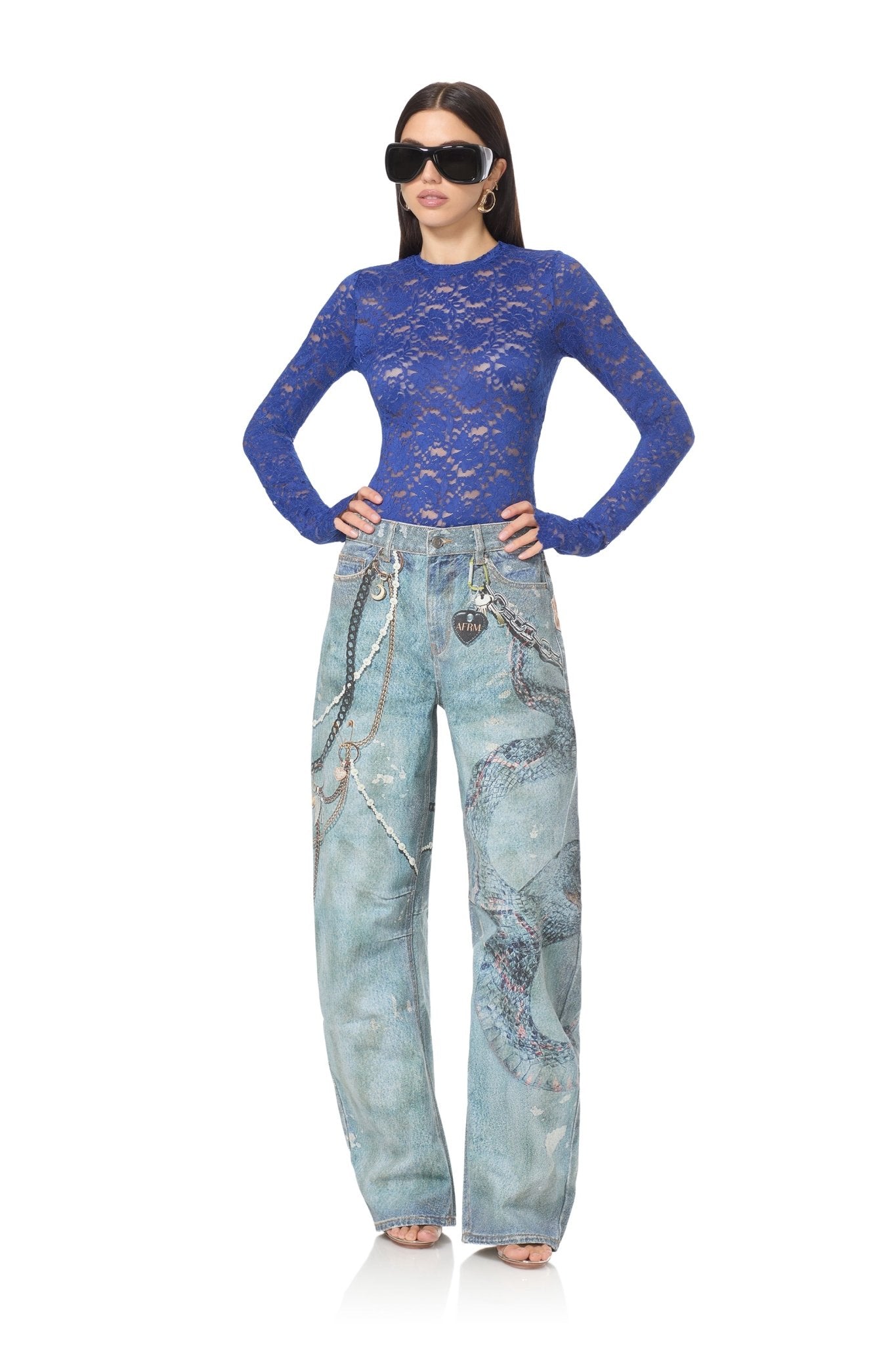 Kaylee Lace Top - Lapis - AFRM