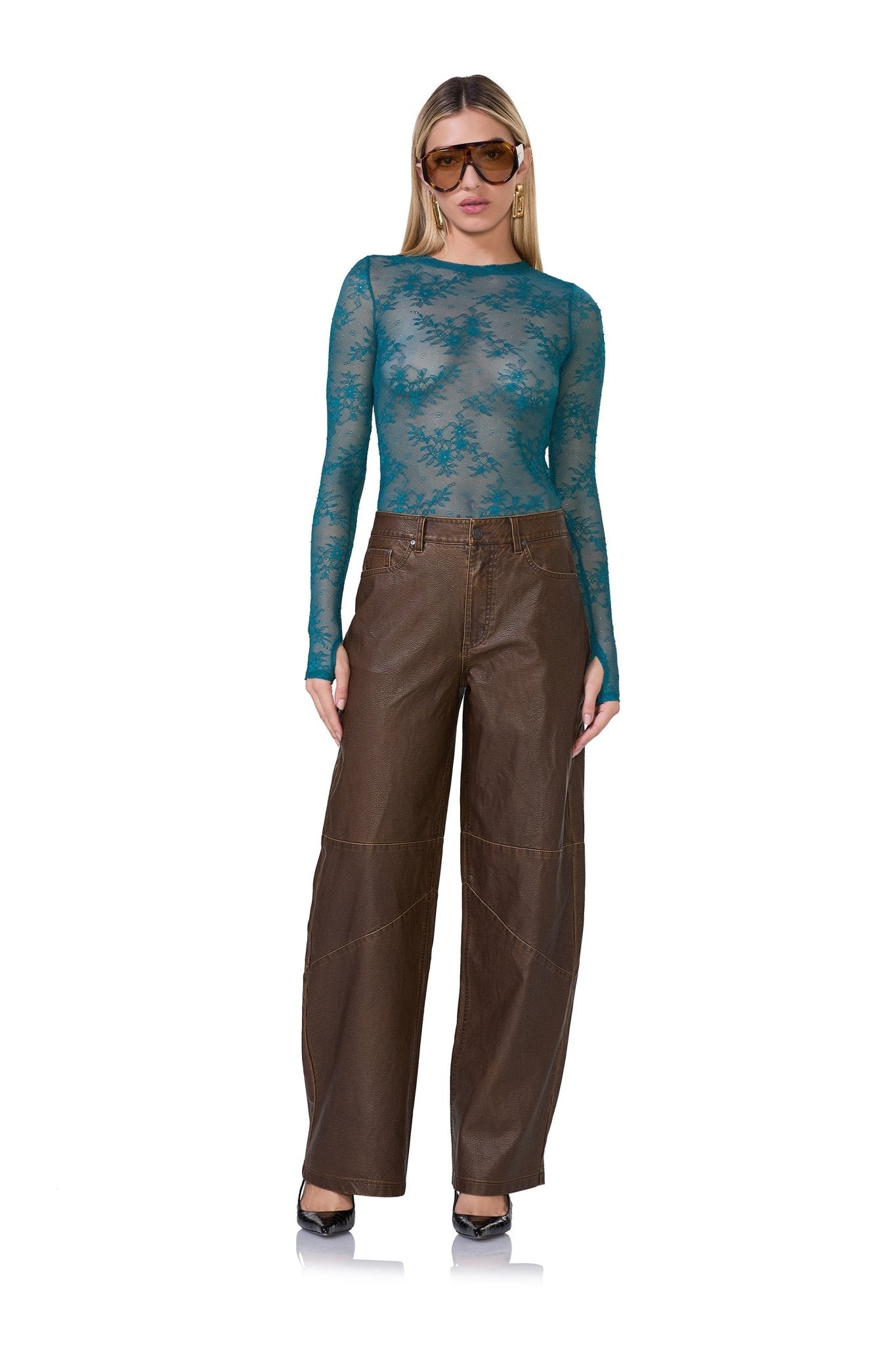 Kaylee Lace Top - Spruce - AFRM