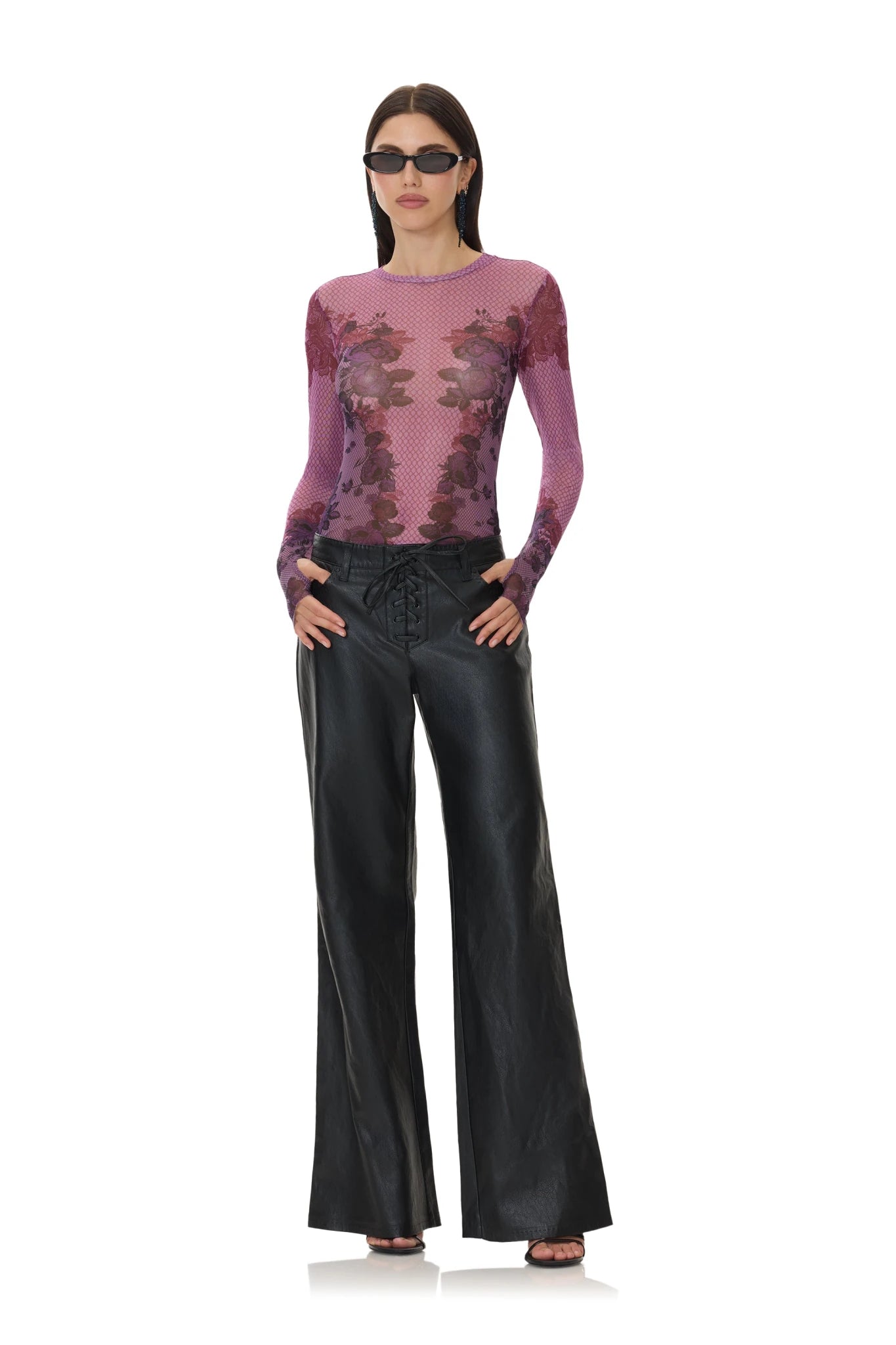 Kaylee Top - Plum Lace Net - AFRM