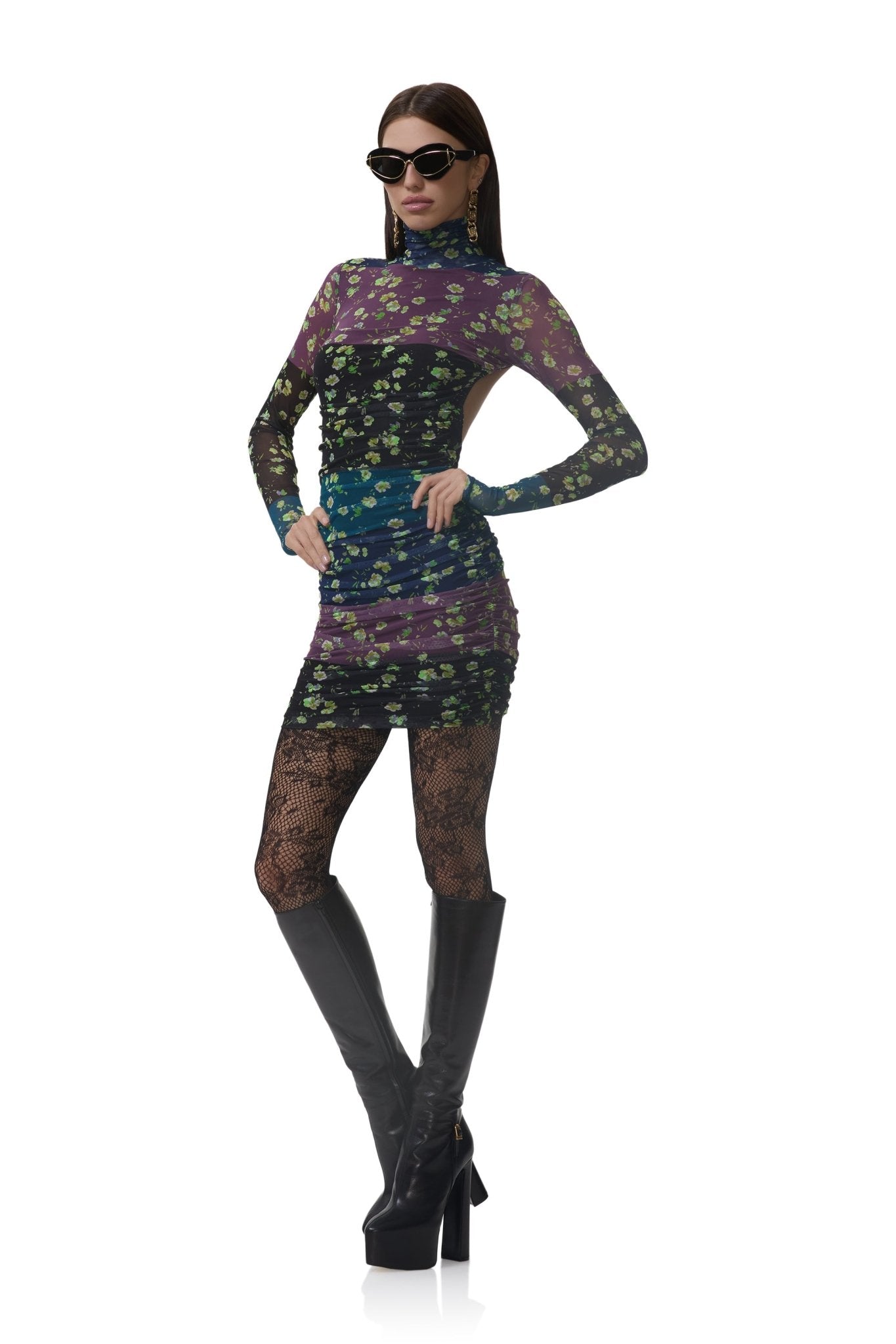 Lavinia Dress - Floral Stripe - AFRM