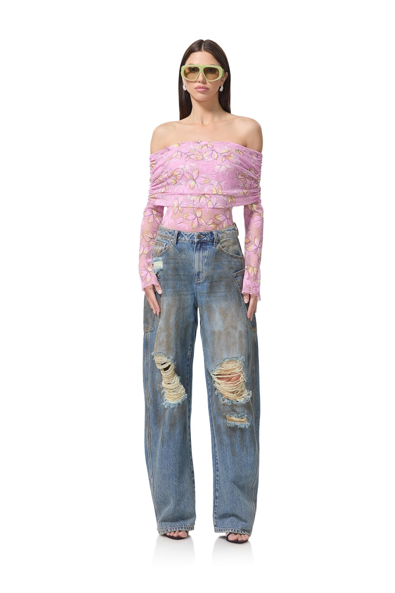 Lennox Bodysuit - Lilac Lace - AFRM
