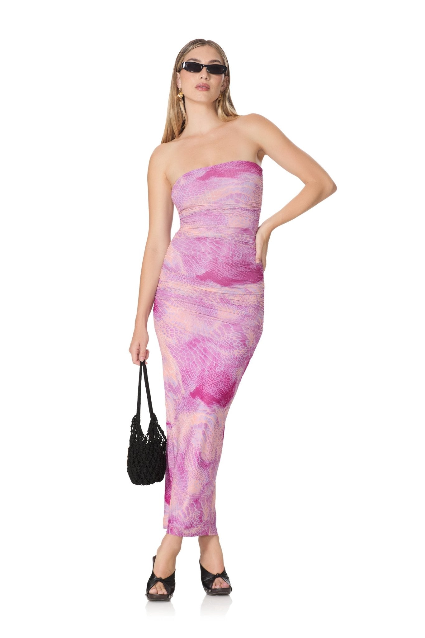 Marlo Dress - Lavender Snake - AFRM