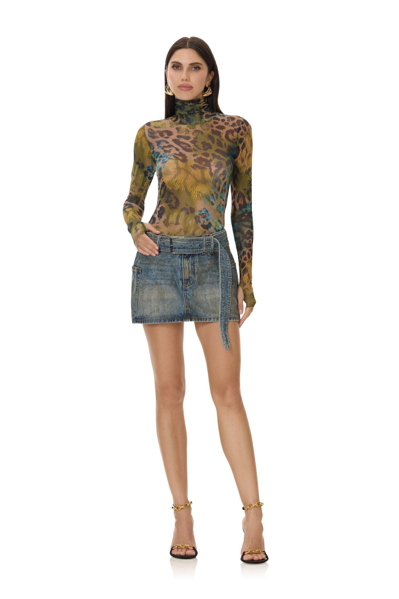 Miriam Mini Skirt - Dusty Tint Wash - AFRM