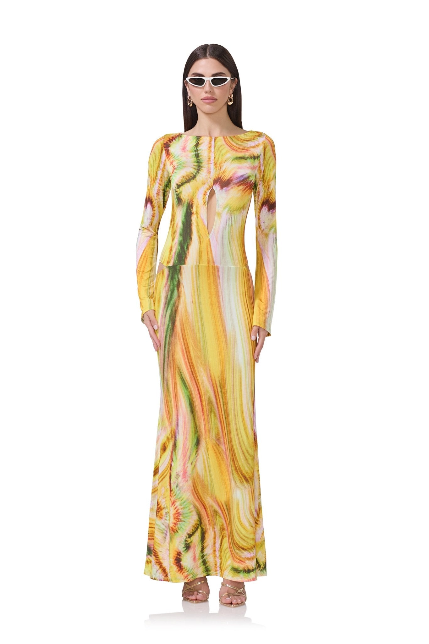 Nadine Dress - Lime Swirl - AFRM