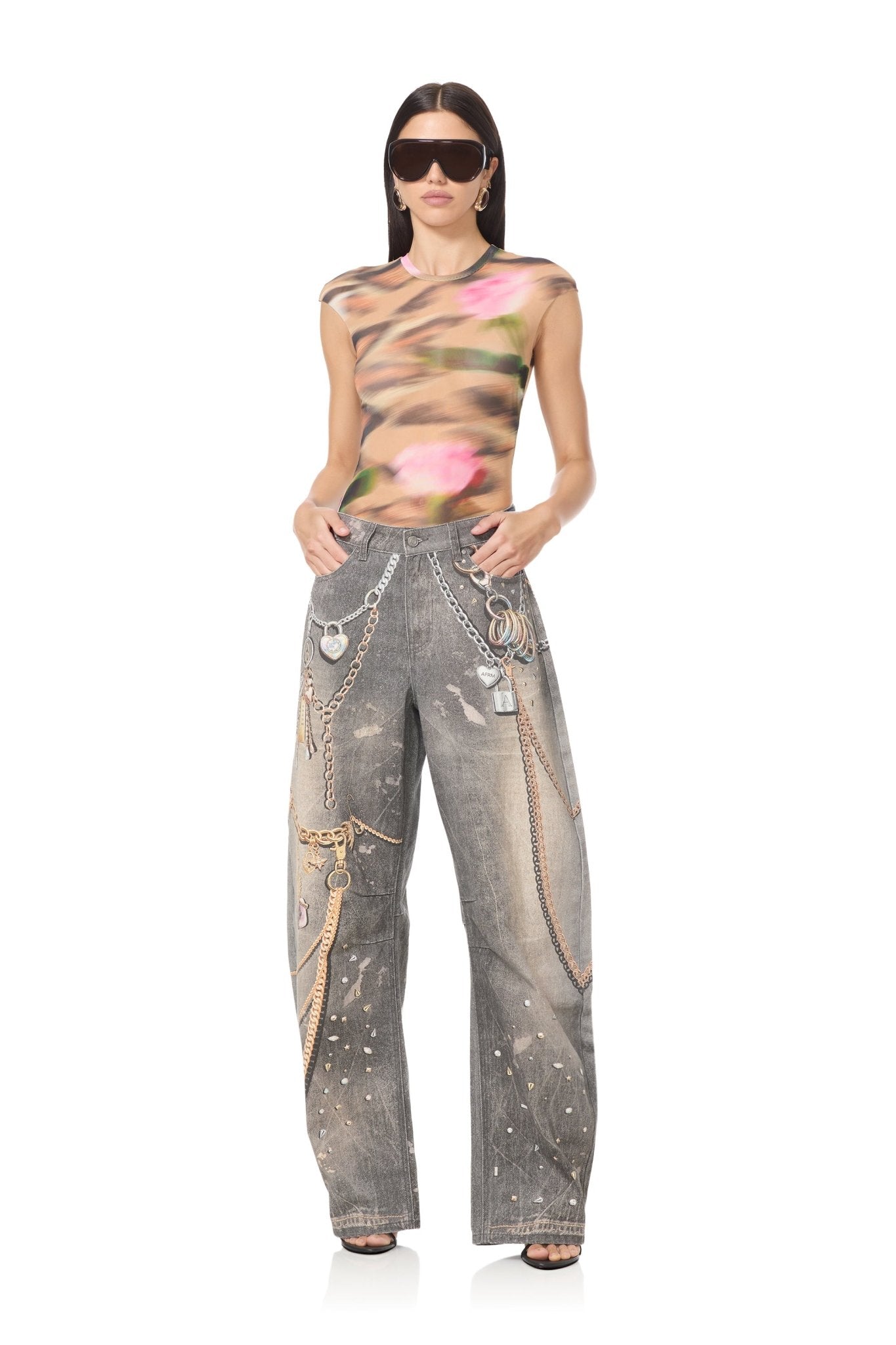 Nina Top - Blurry Roses - AFRM
