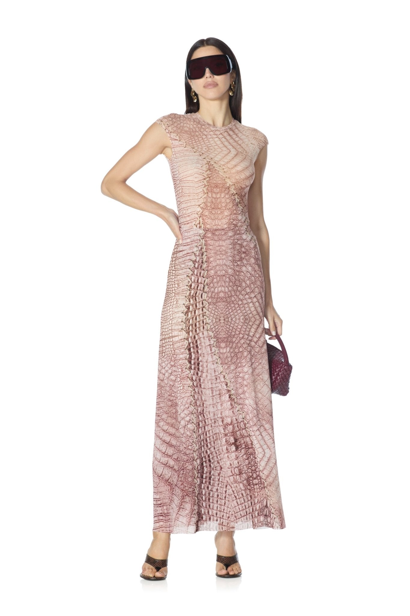 Nina Top - Cappuccino Croc - AFRM