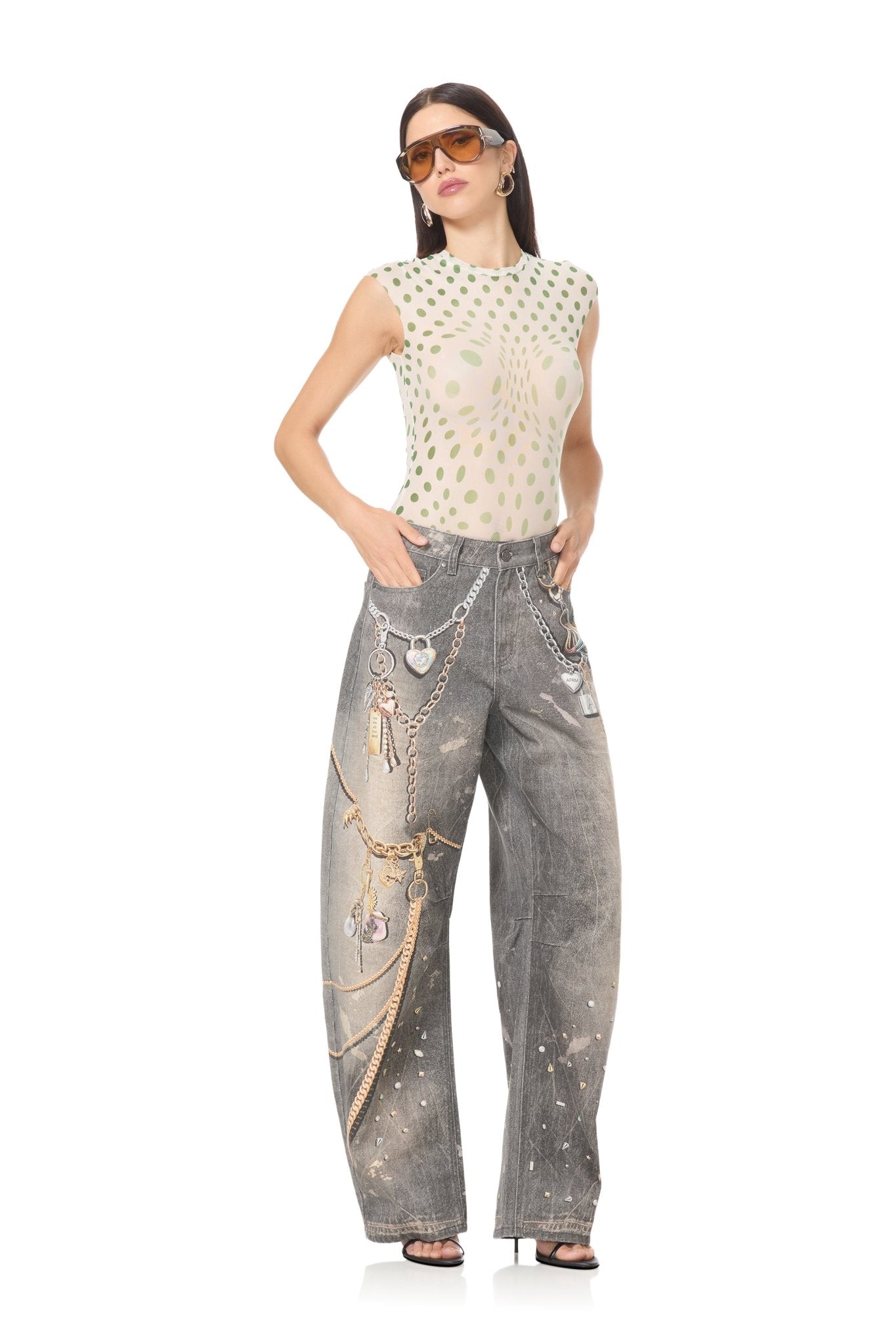 Nina Top - Olive Shaping Dot - AFRM