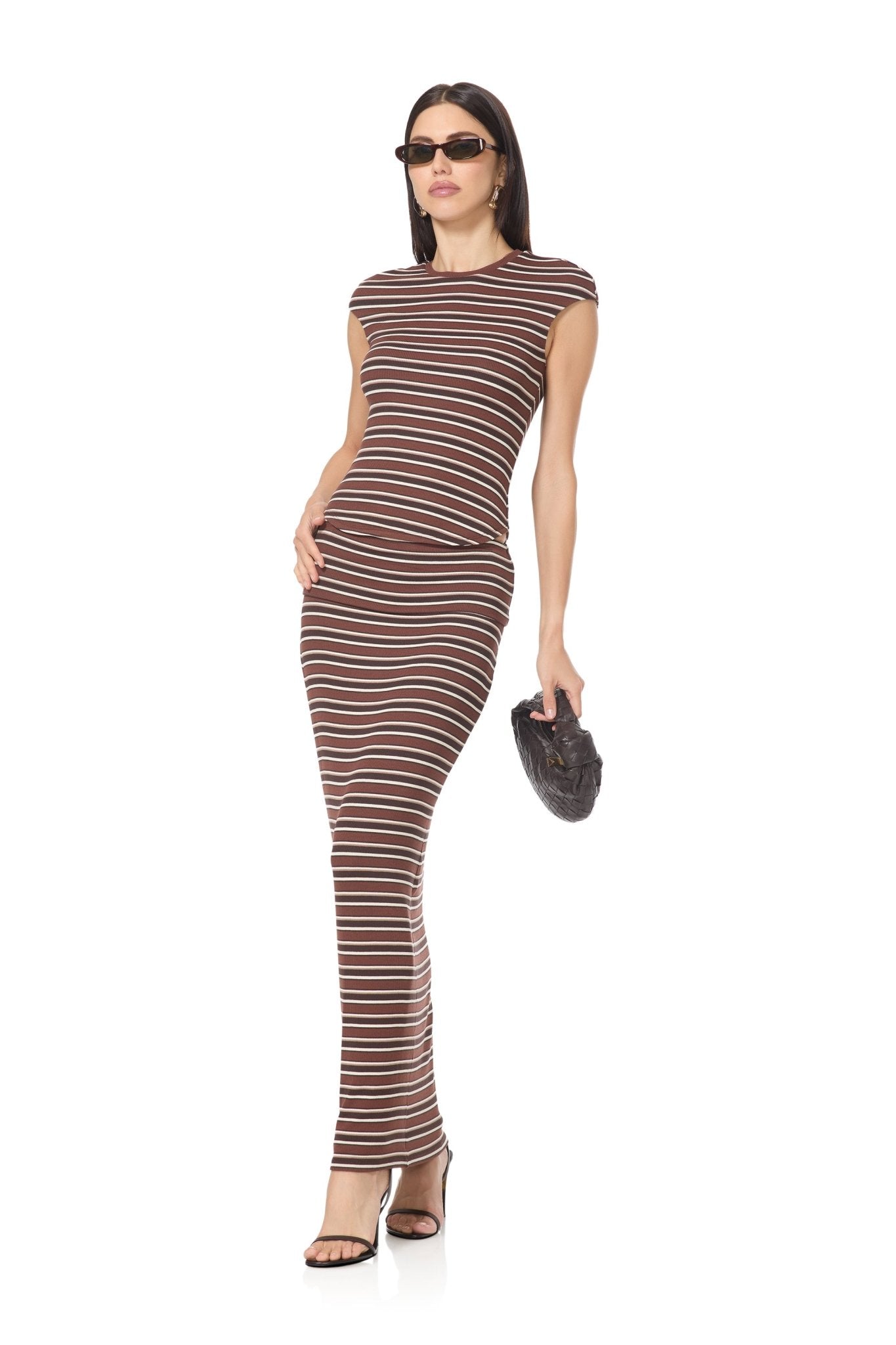 Nolan Top - Chocolate Stripe - AFRM