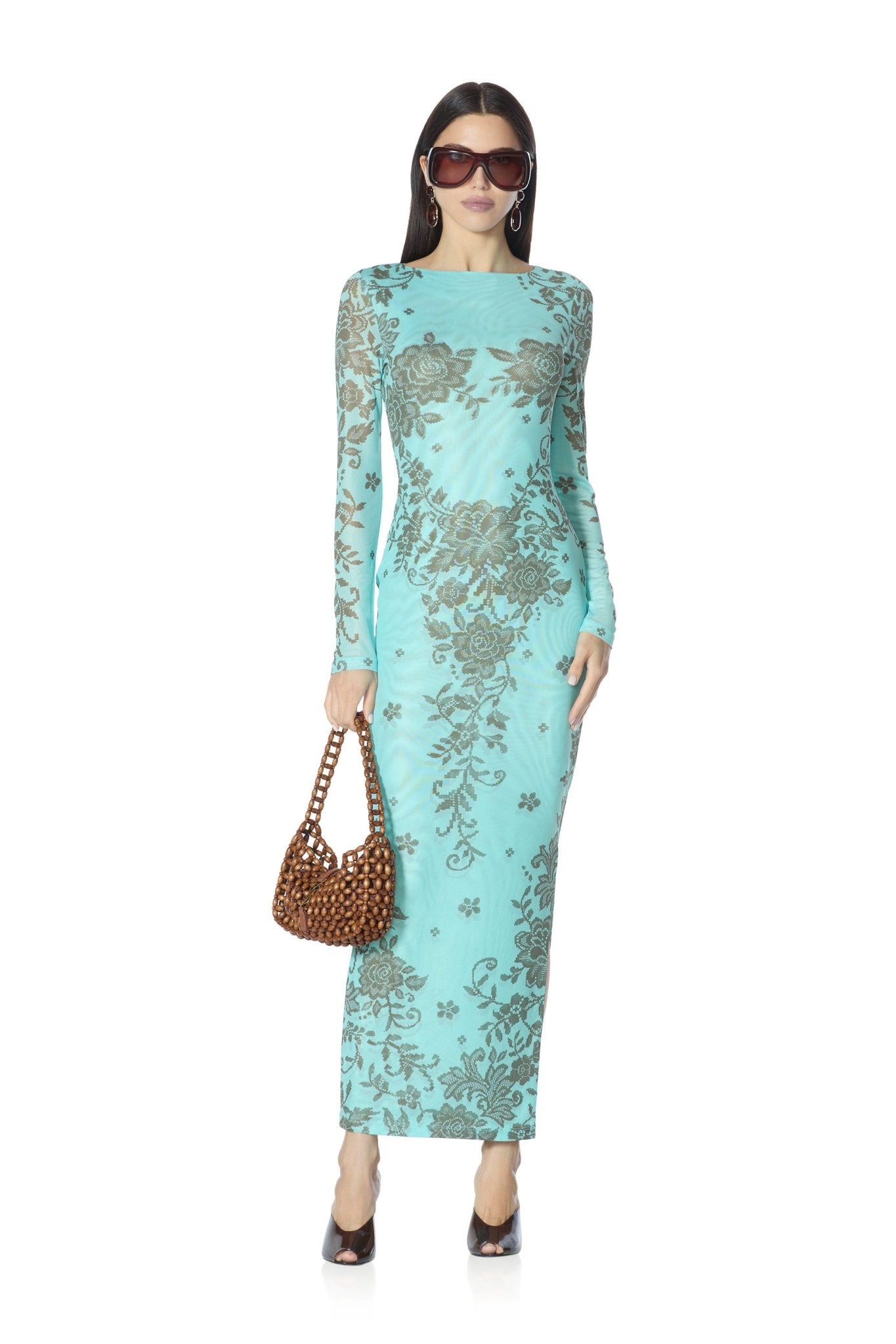 Phyll Dress - Turquoise Crochet - AFRM