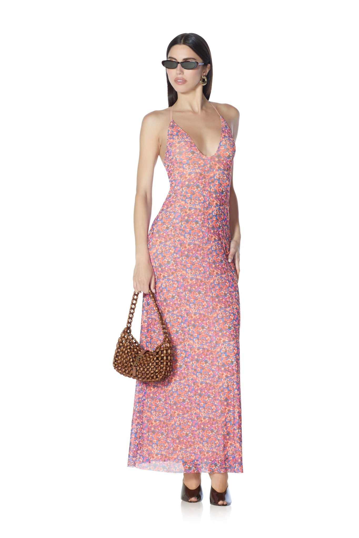 Romy Dress - Cobalt Ditsy - AFRM