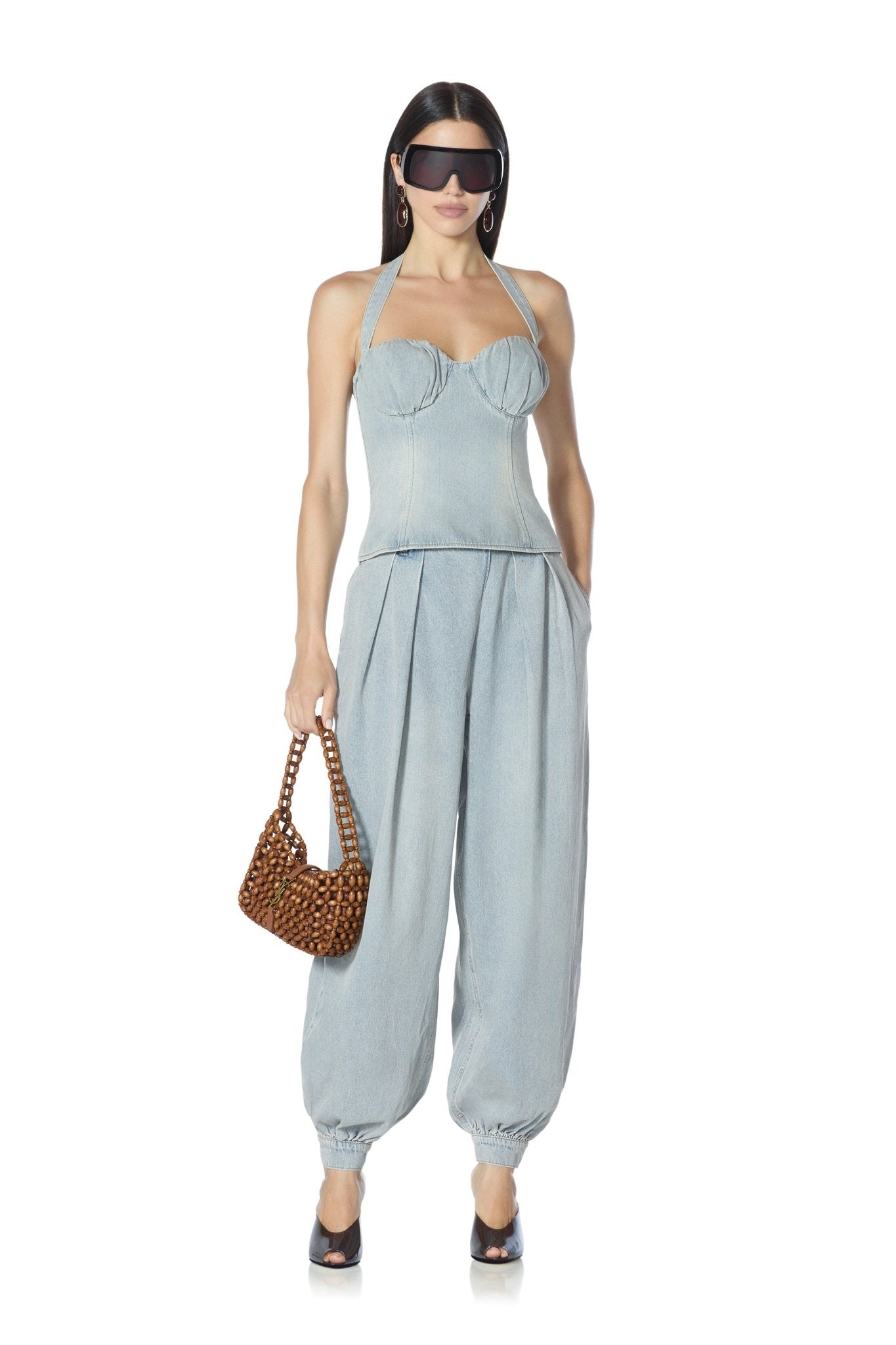 Rubee Denim Top - Sky Blue Wash - AFRM