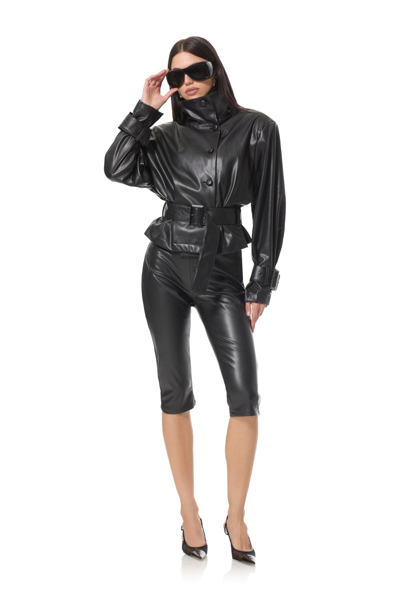 Scarlette Faux Leather Jacket - Noir - AFRM