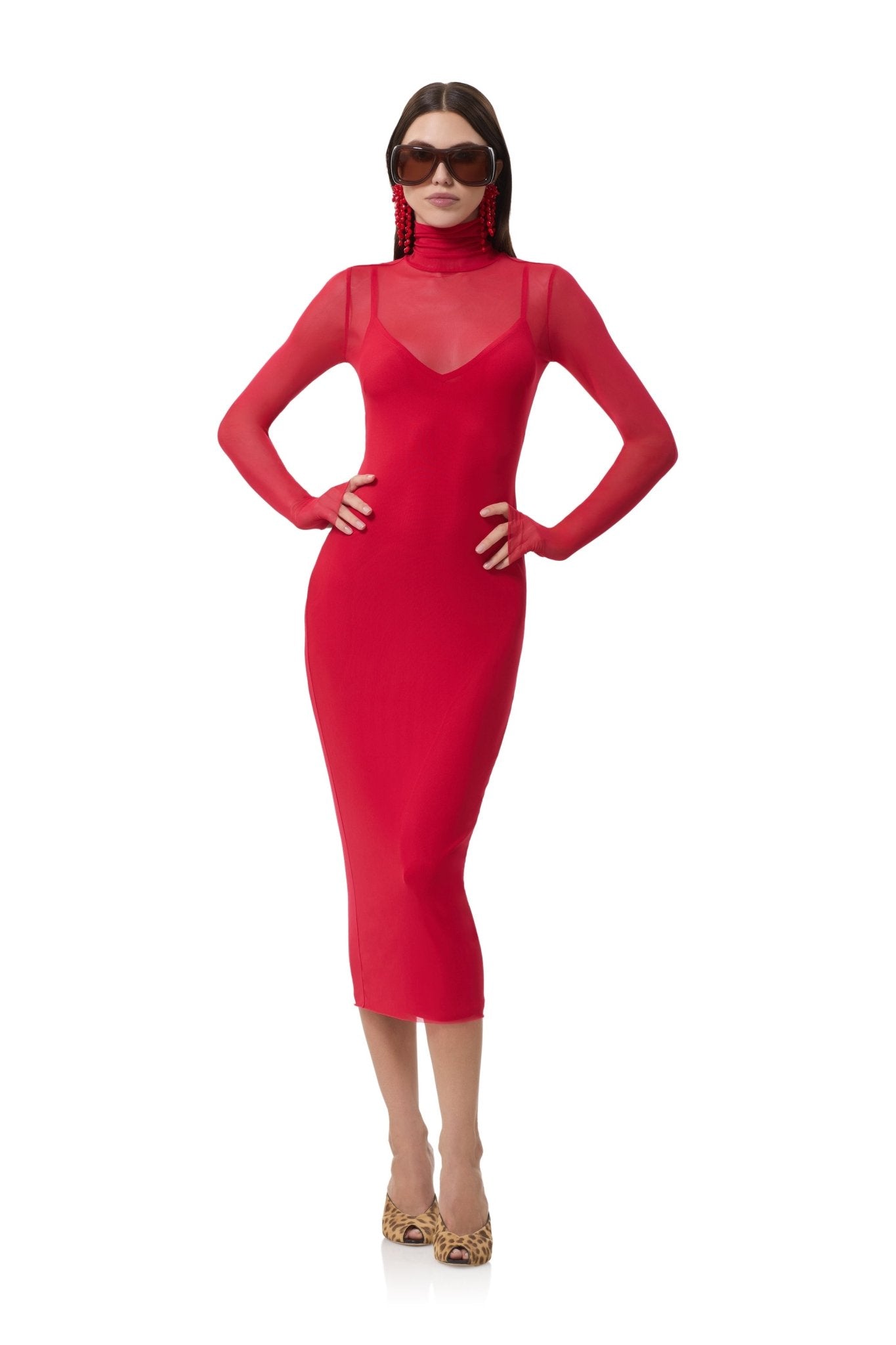 Shailene Dress - Kiss Red - AFRM