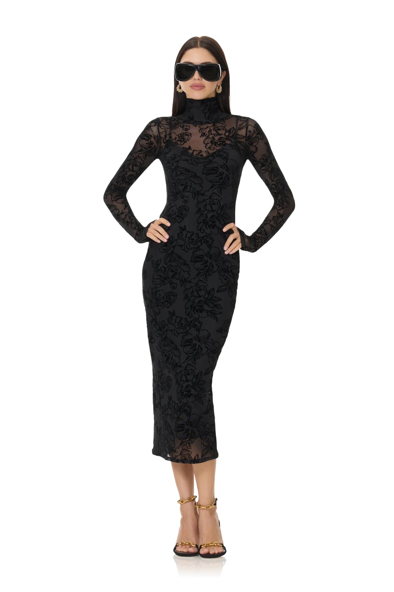 Shailene Dress - Linework Rose - AFRM
