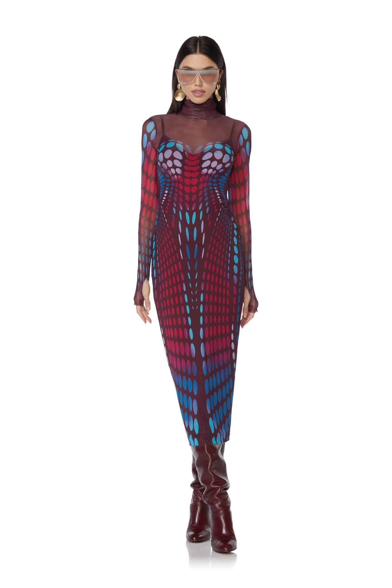 Shailene Dress - Ruby Dots - AFRM