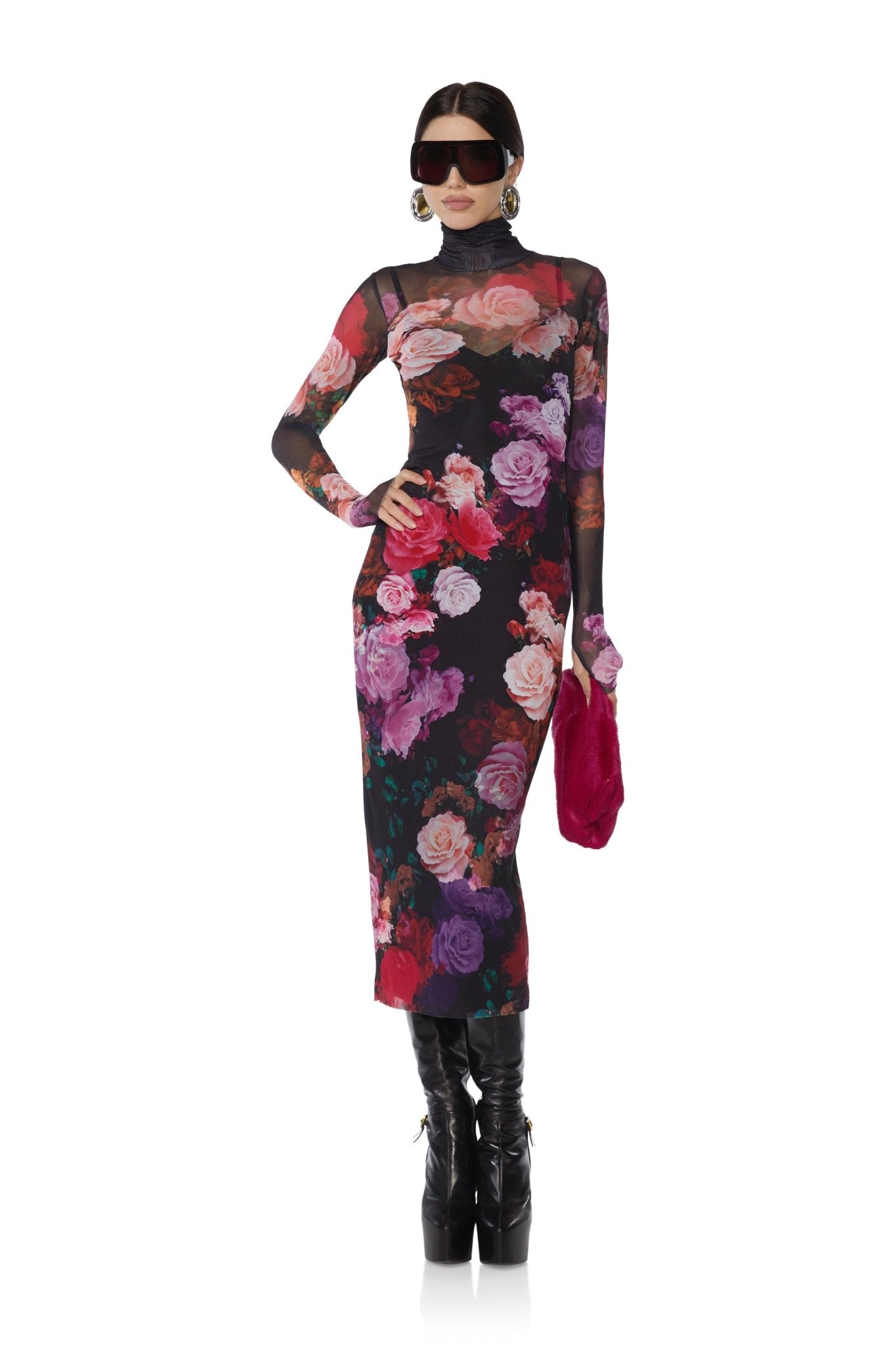 Shailene Dress - Violet Roses - AFRM