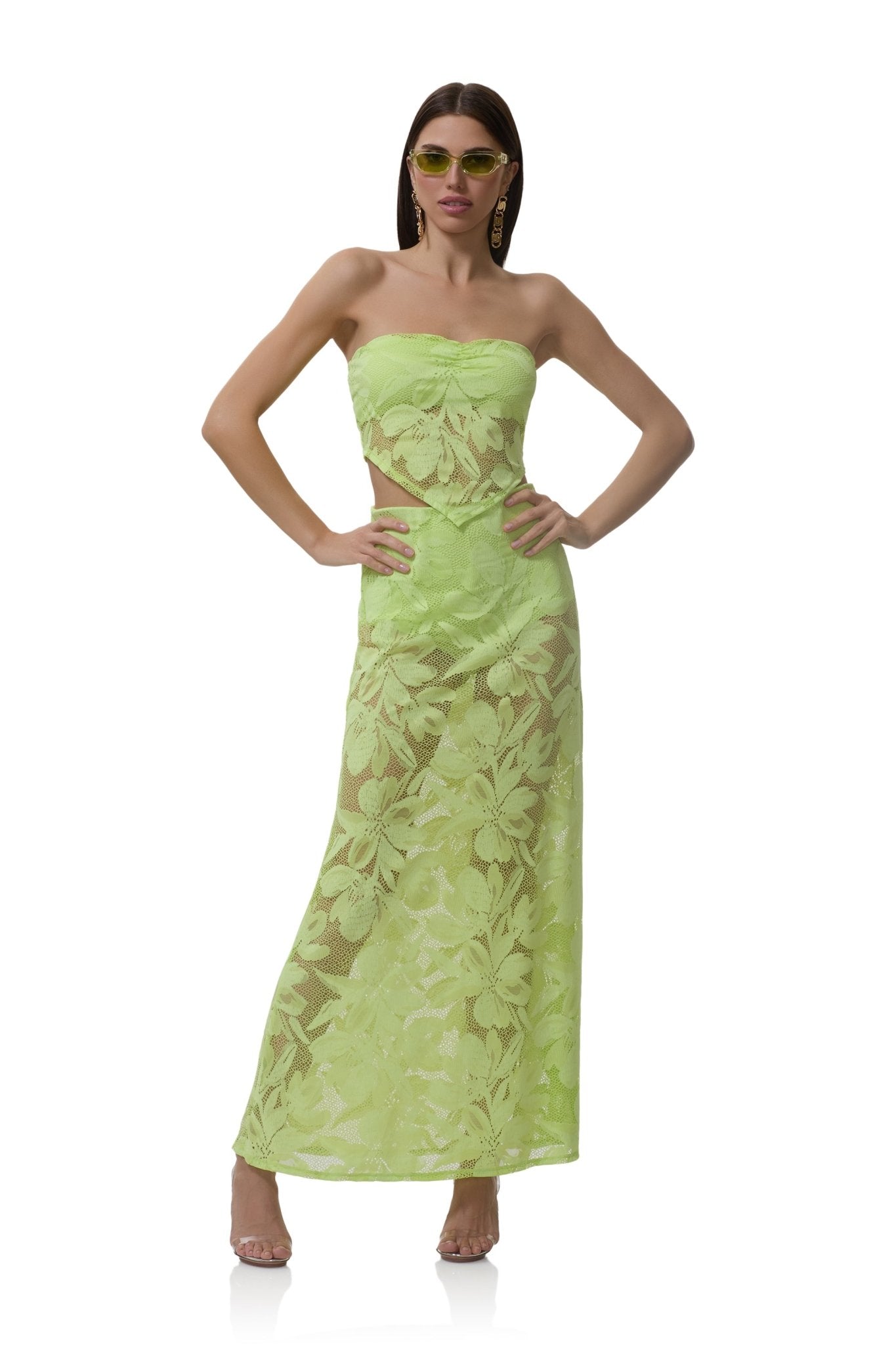 Tilly Lace Skirt - Lime Essence - AFRM