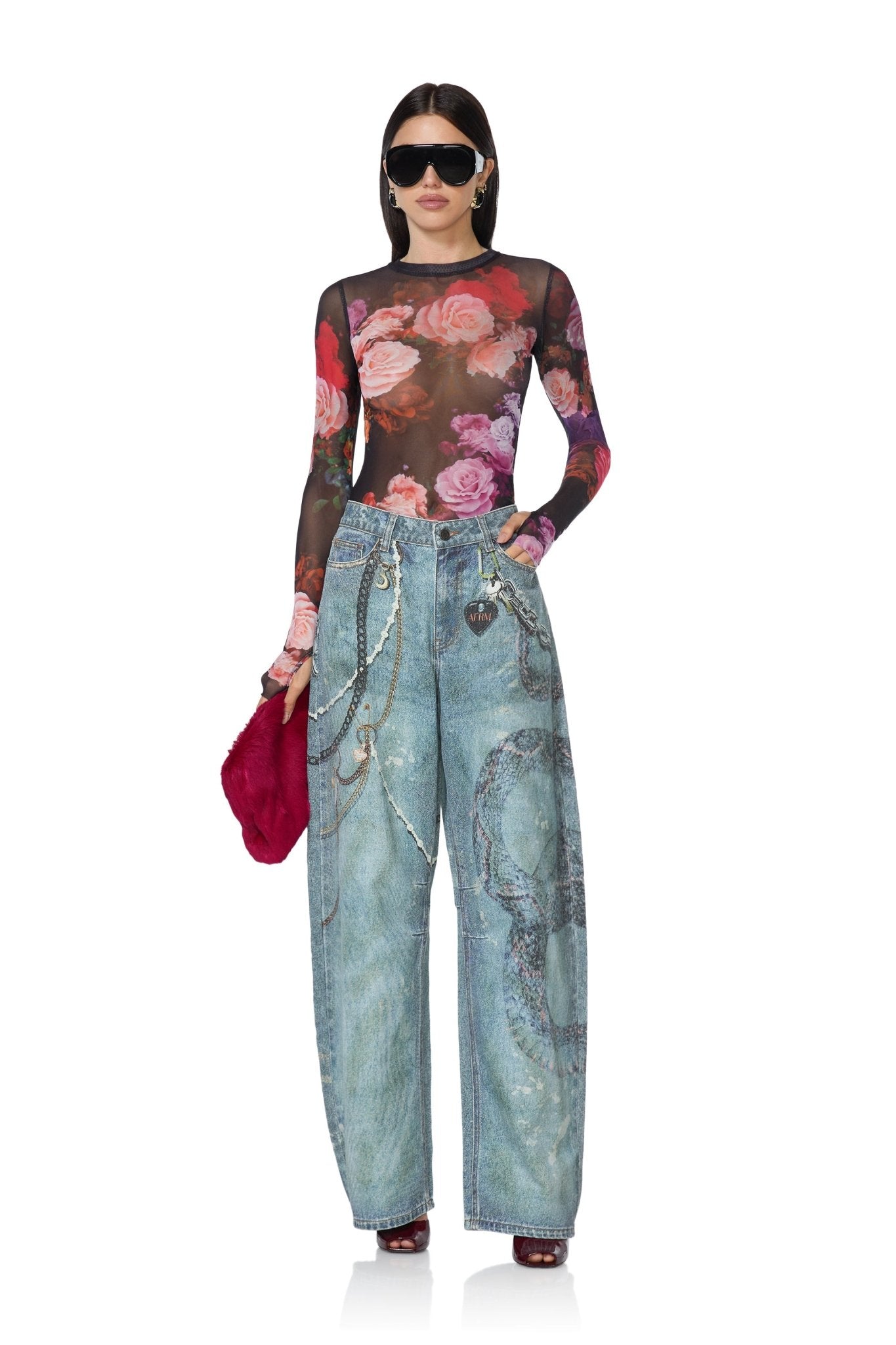 Walker Barrel Pant - Grunge Print - AFRM